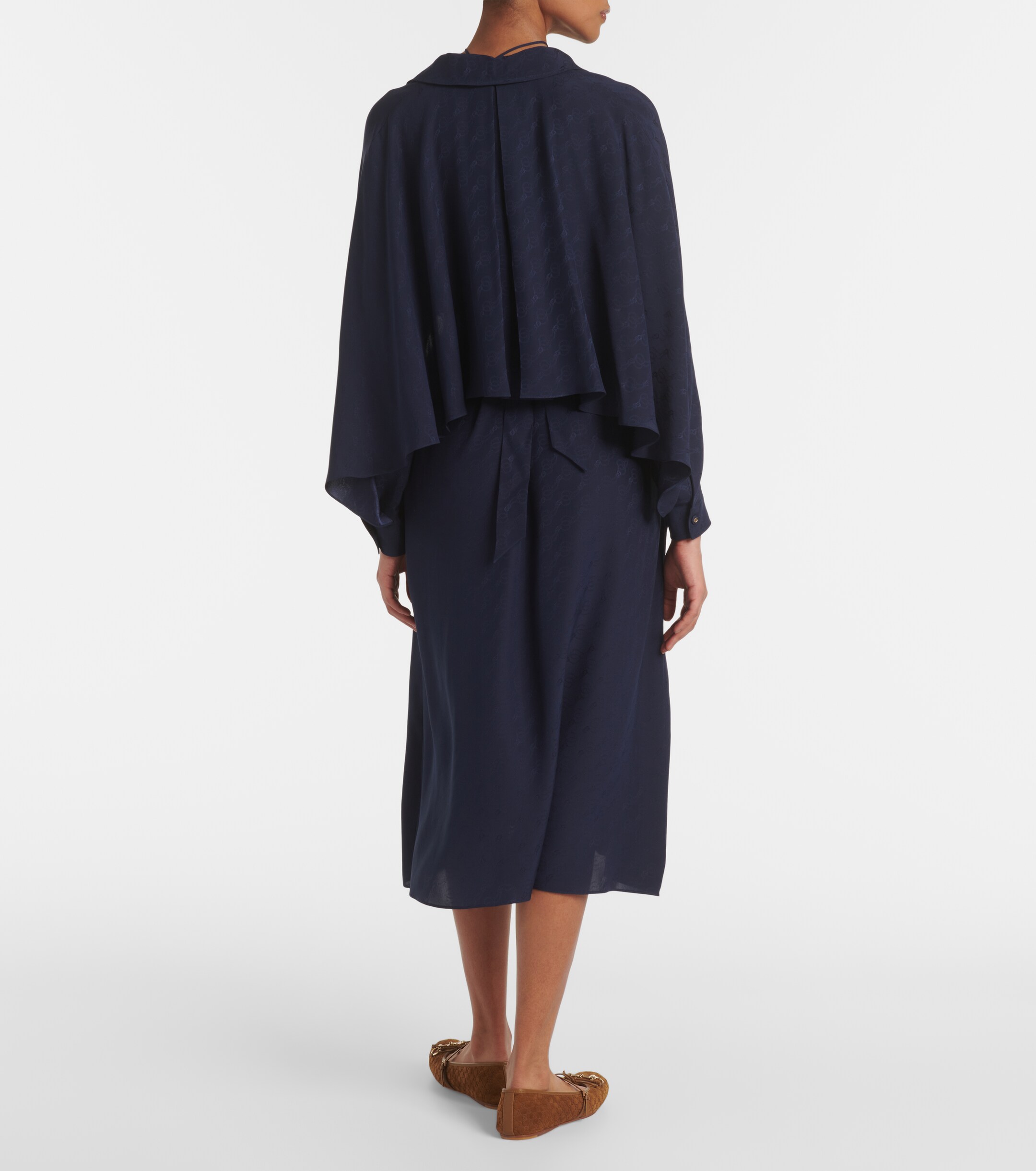 Gucci Horsebit silk midi dress