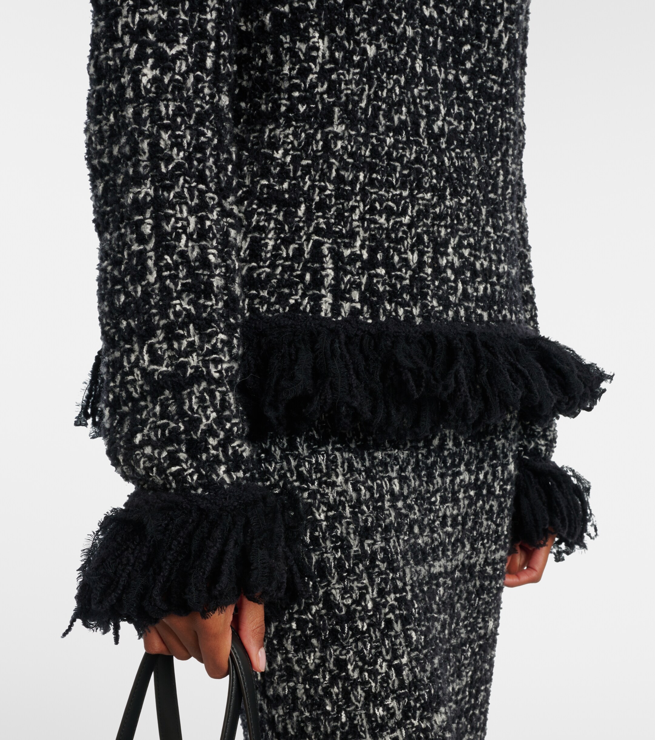 Moncler Fringed wool and cotton-blend cardigan thumbnail