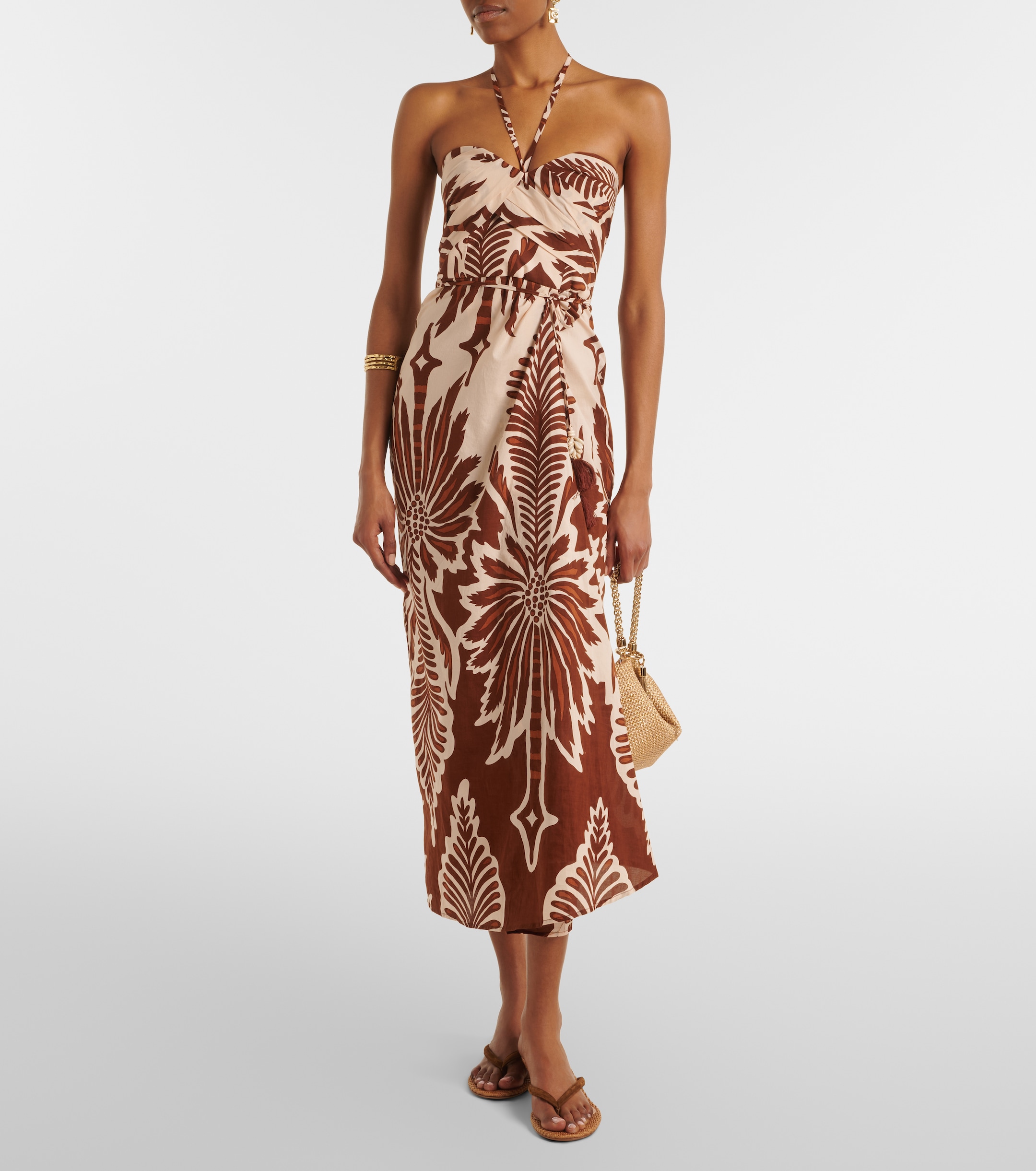 Poupette St Barth Collina printed cotton midi dress