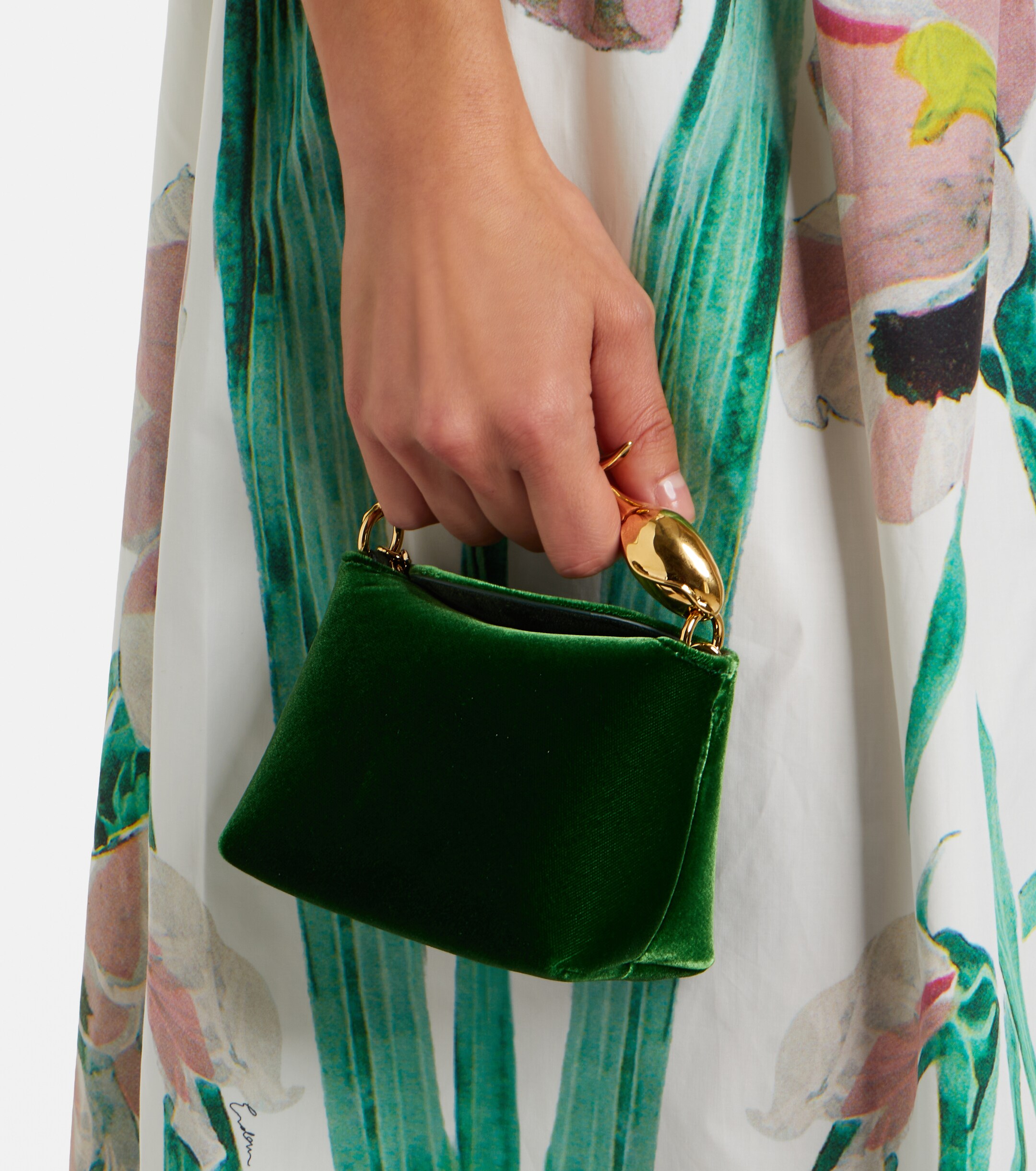 Erdem Bloom Micro velvet top-handle bag