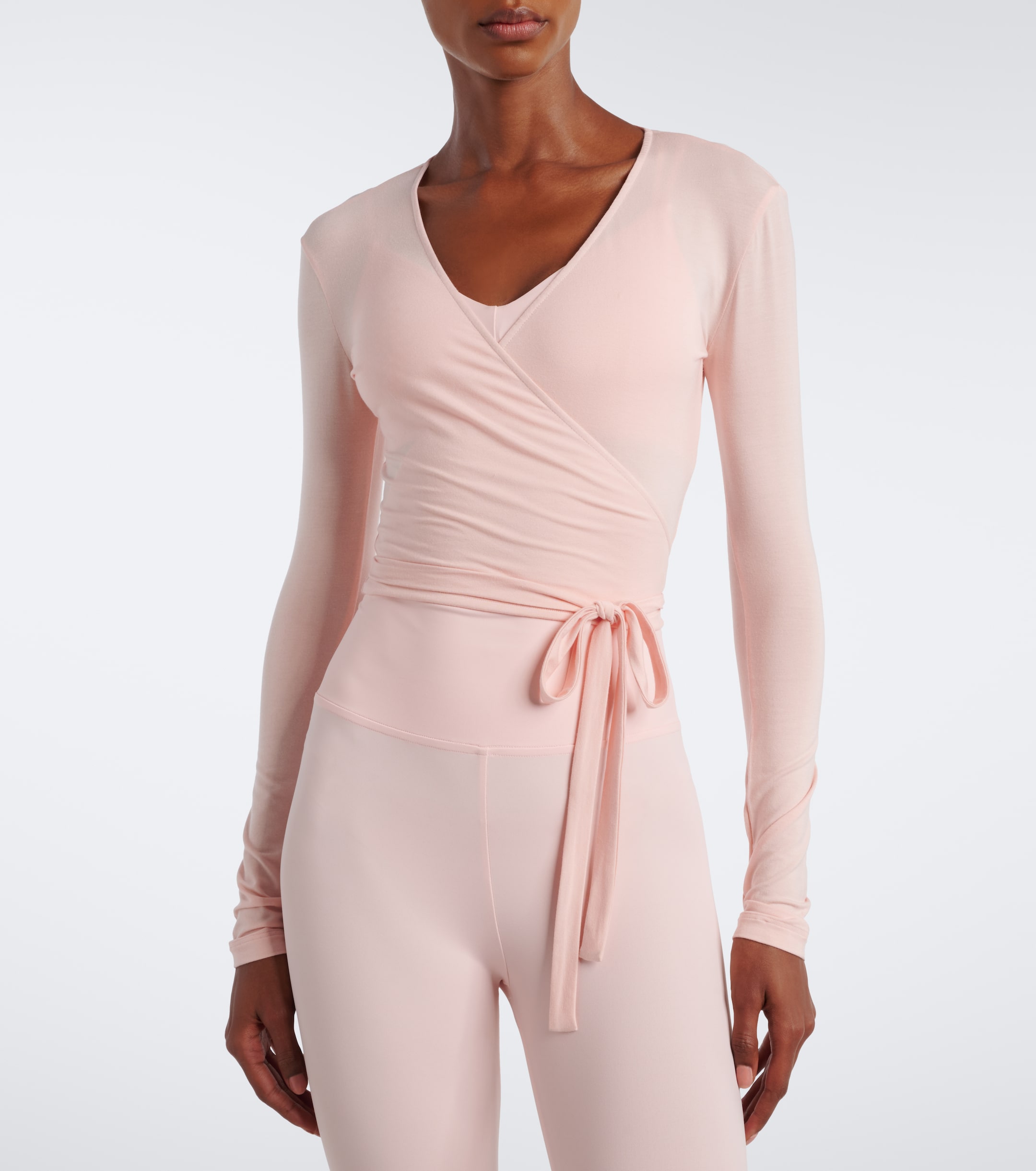 NORBA Norba Ribbed-knit wrap top
