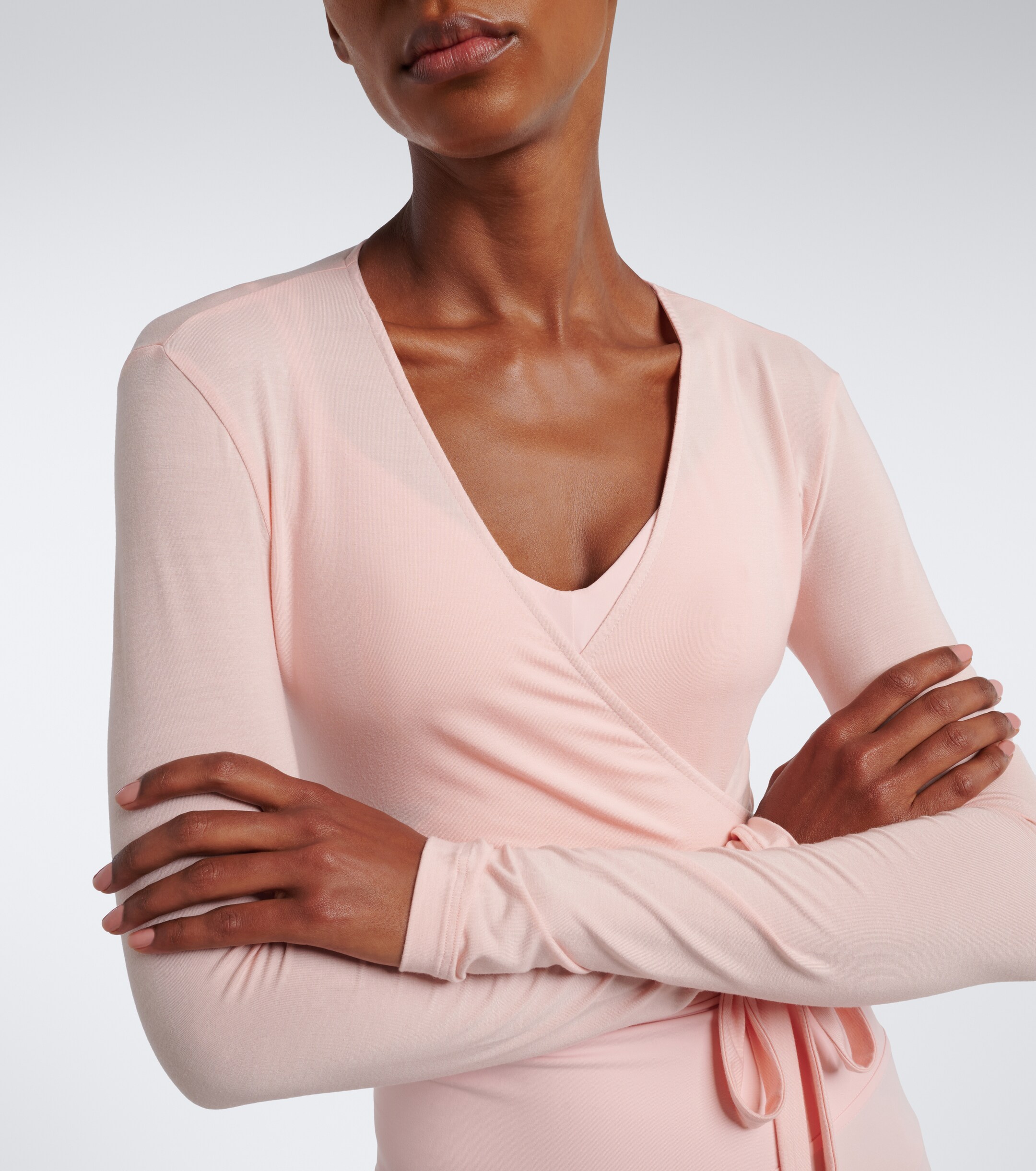 NORBA Norba Ribbed-knit wrap top