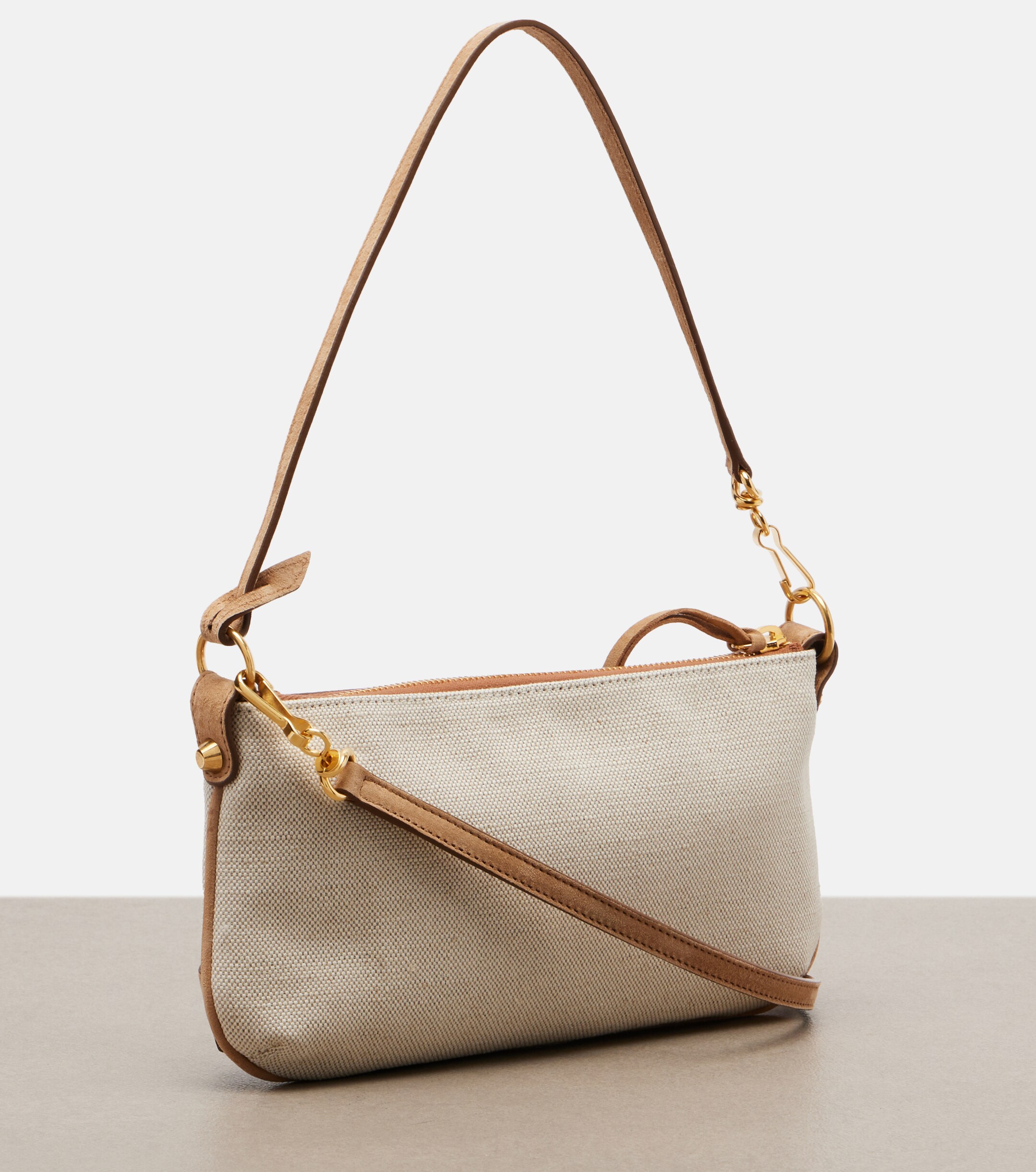 Balenciaga Le City Mini canvas and suede shoulder bag
