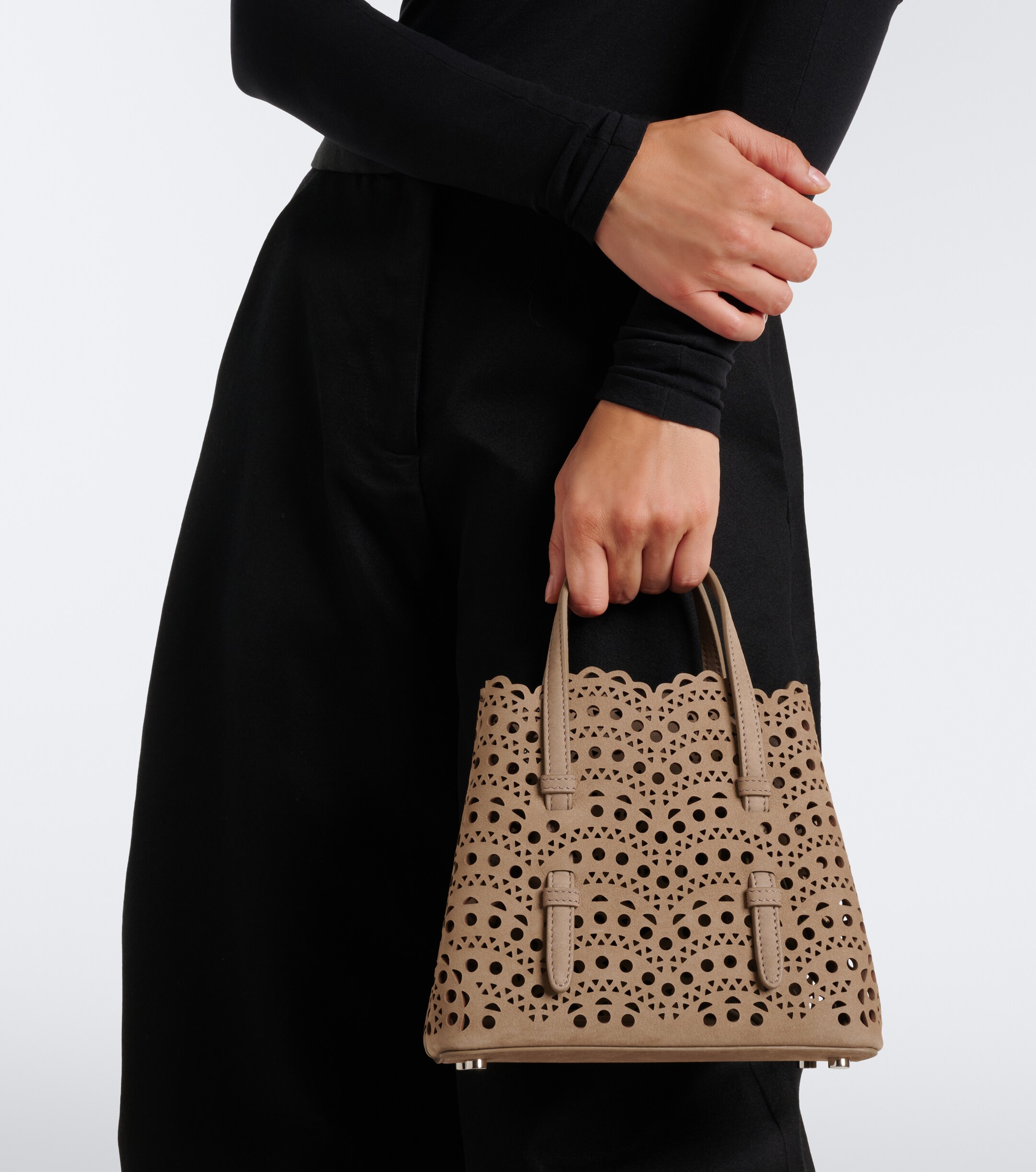 Alaïa Mina 20 Vienne suede top-handle bag