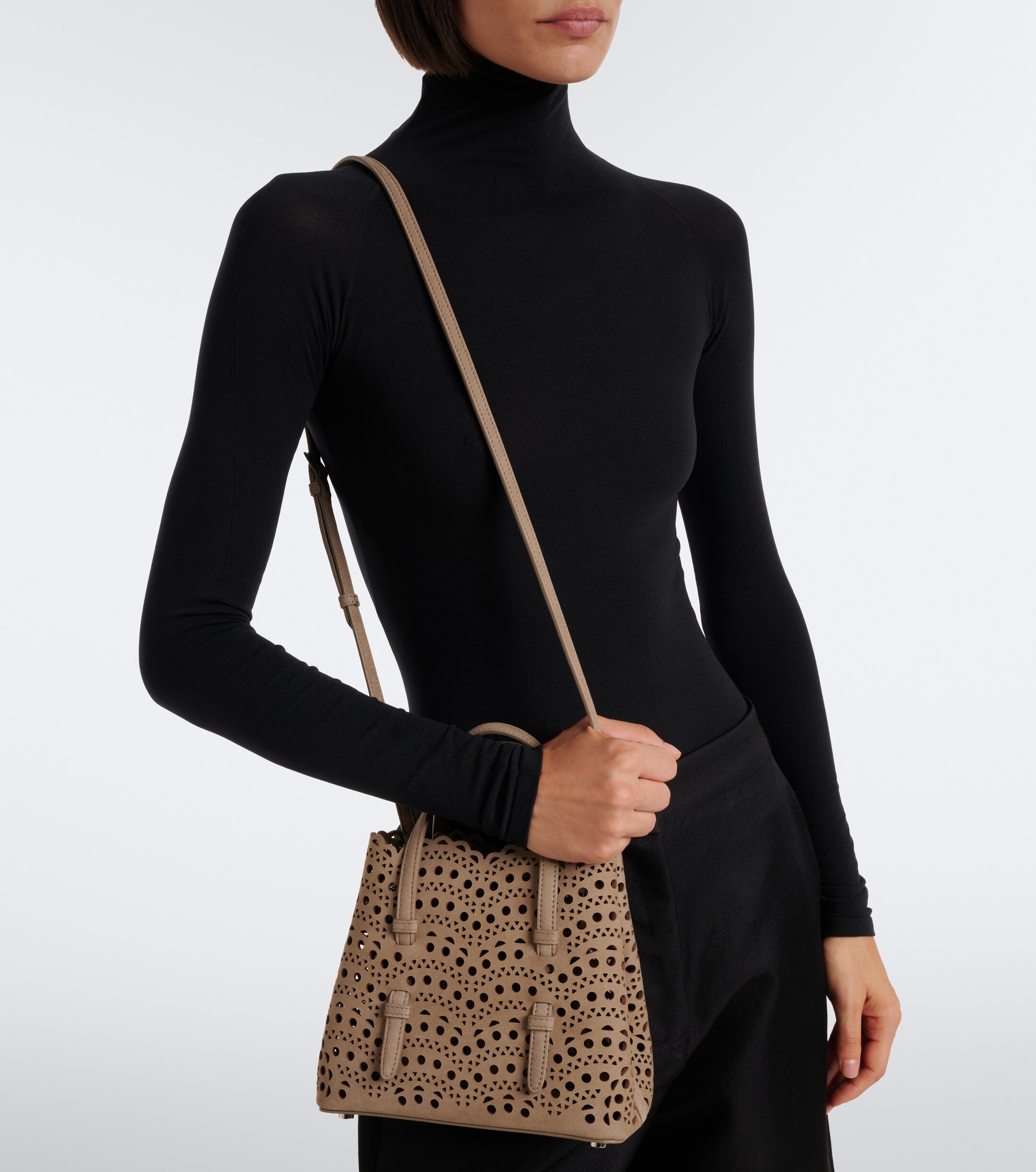 Alaïa Mina 20 Vienne suede top-handle bag