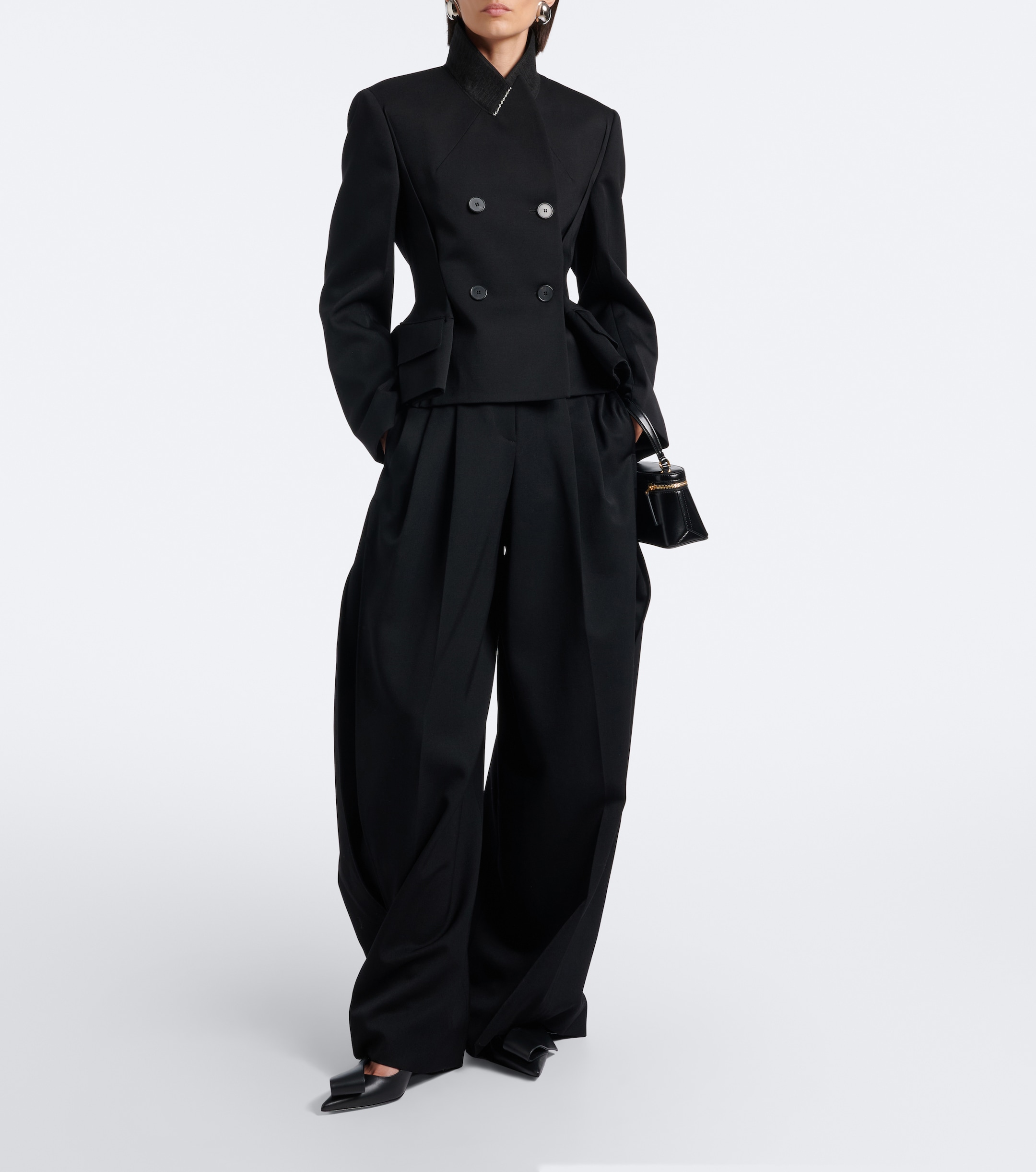 Givenchy Givenchy Wool grain de poudre barrel-leg pants