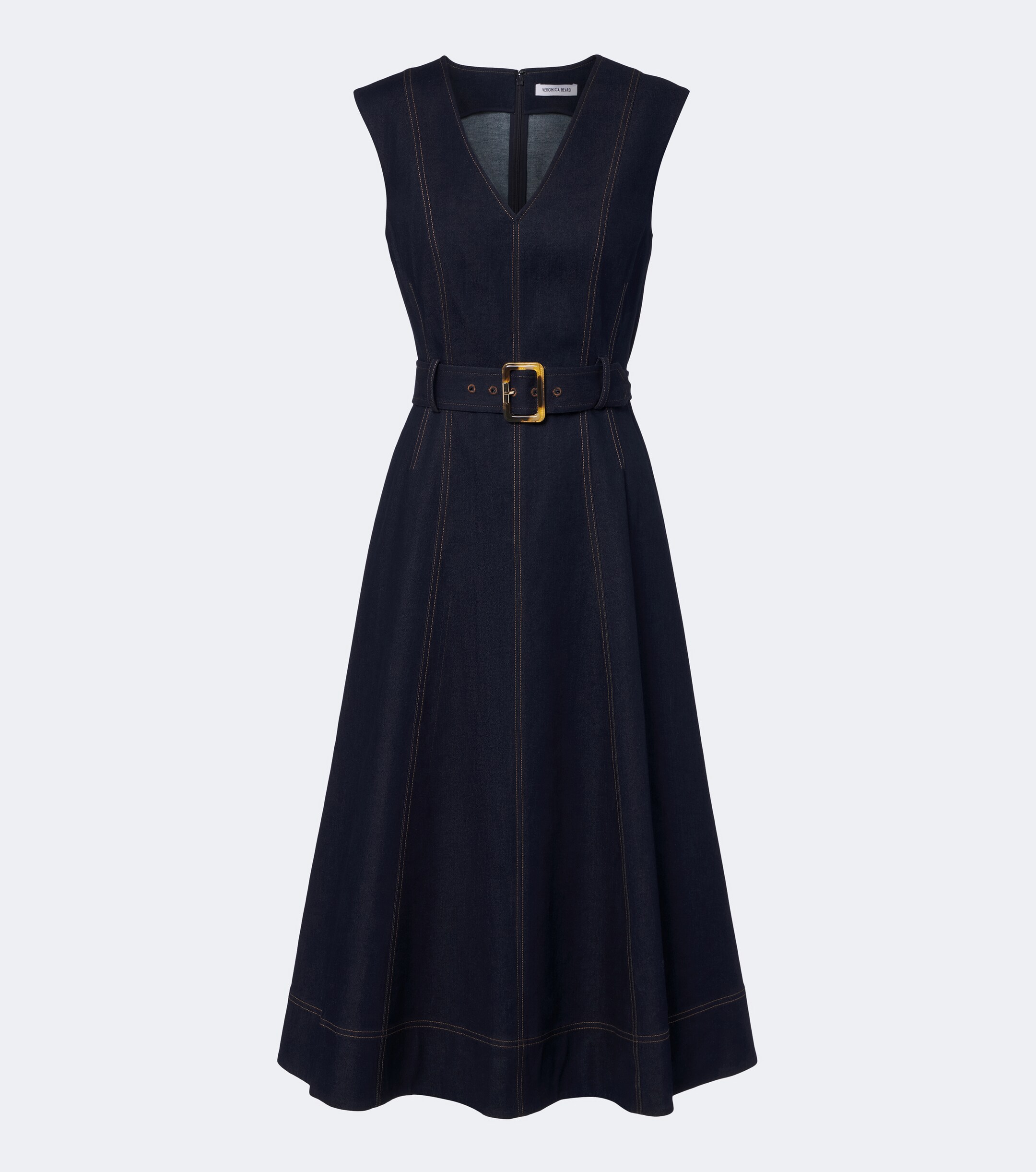 Veronica Beard Veronica Beard Cosette belted denim midi dress