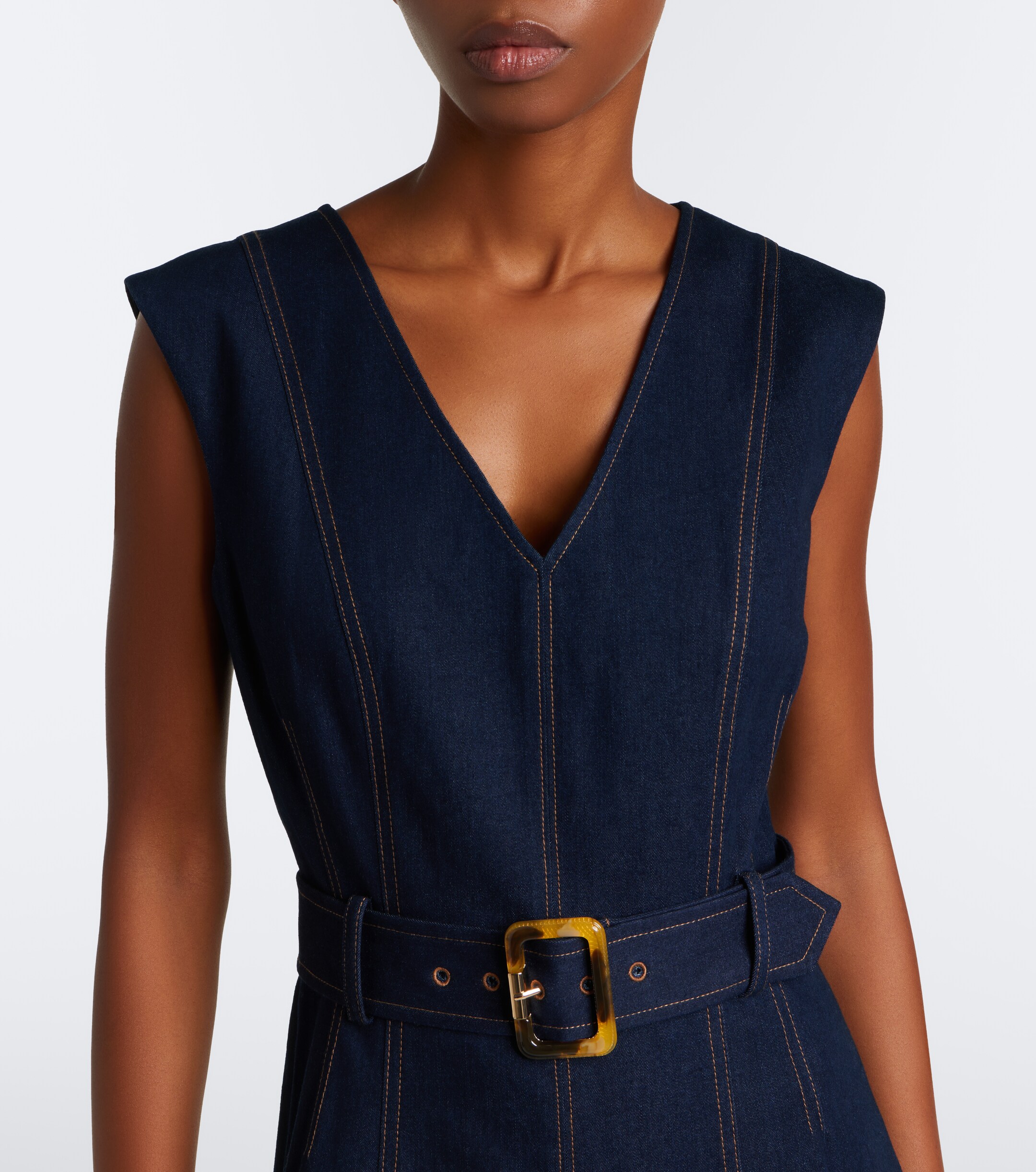 Veronica Beard Veronica Beard Cosette belted denim midi dress