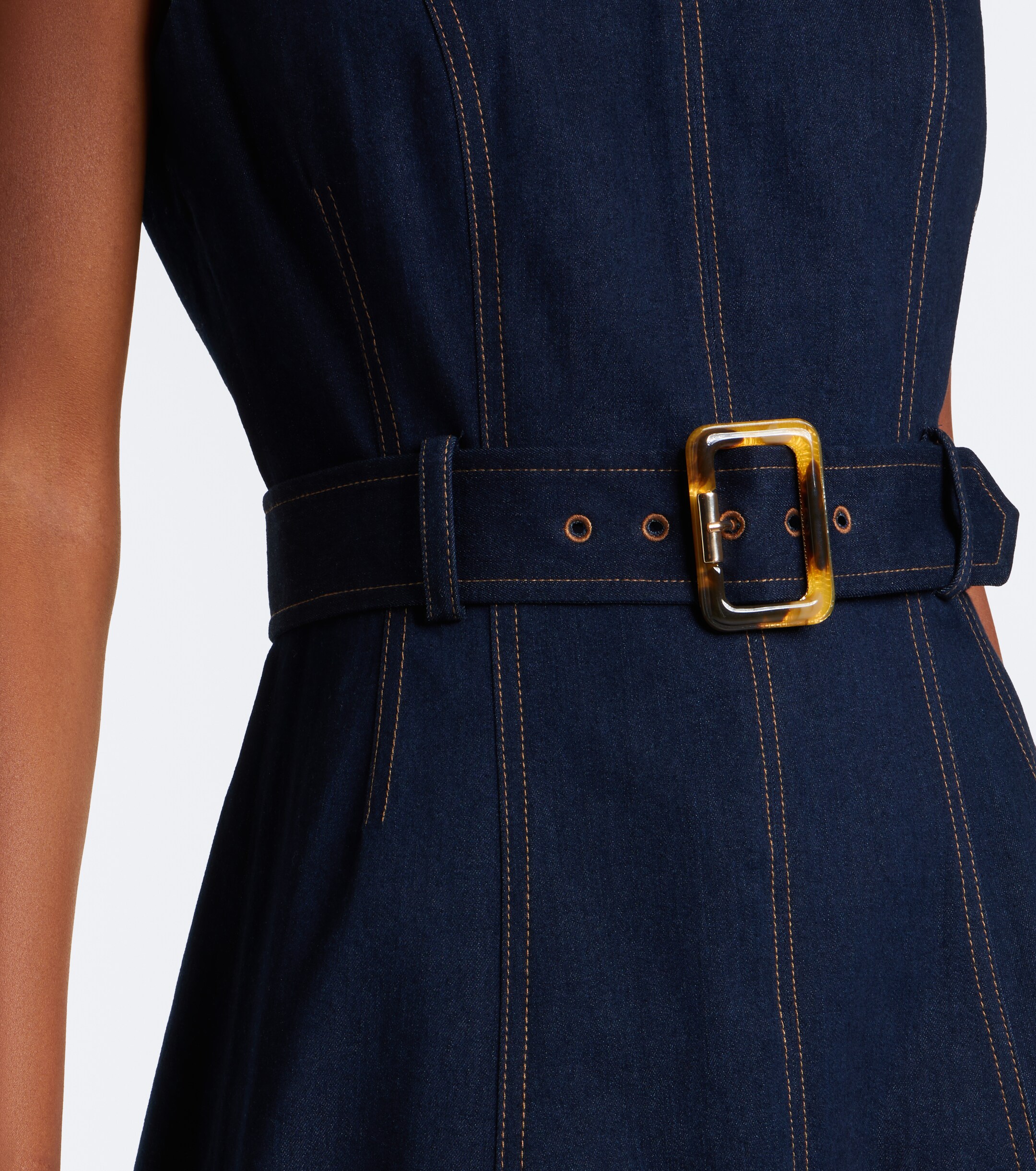 Veronica Beard Veronica Beard Cosette belted denim midi dress
