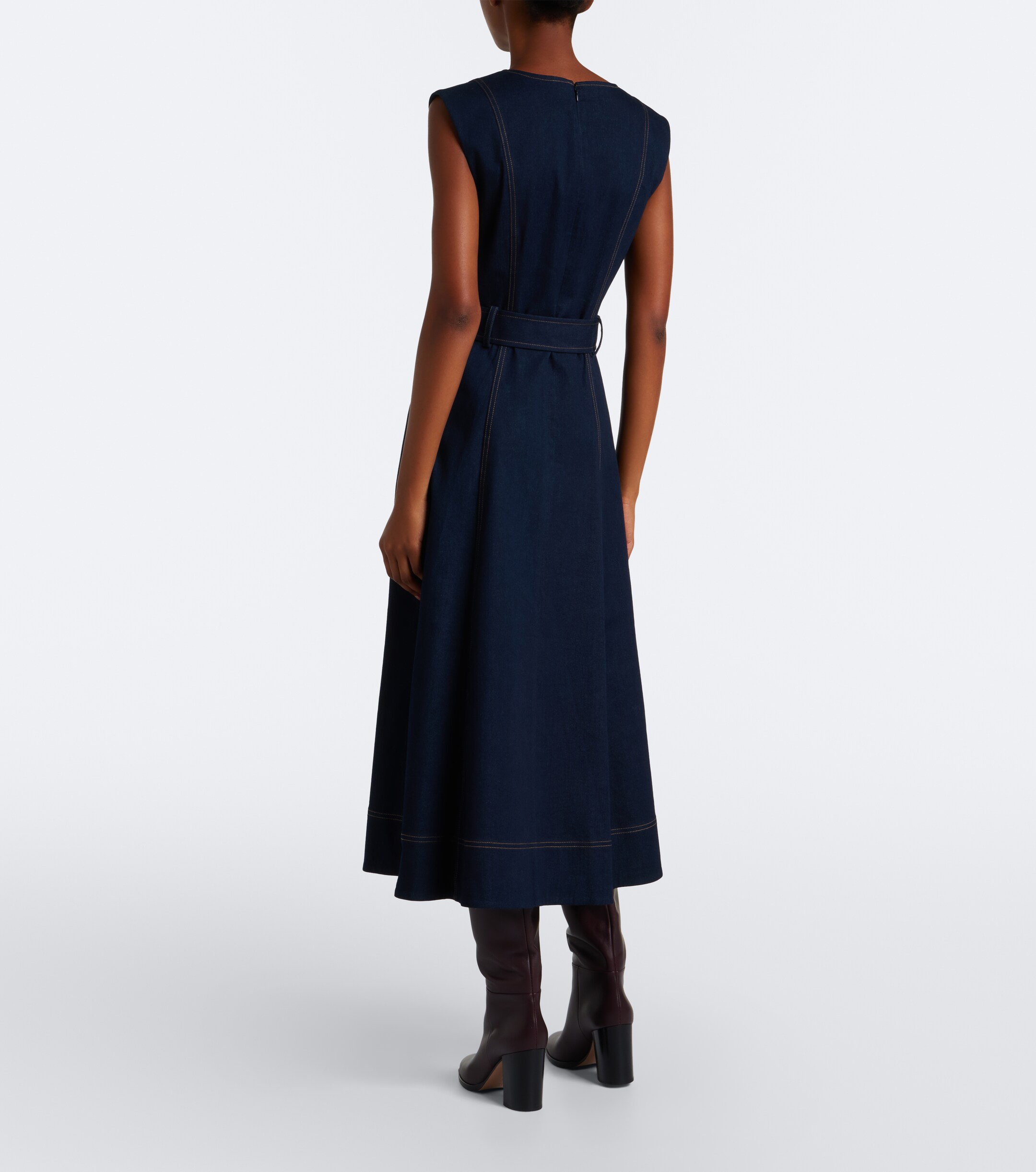 Veronica Beard Veronica Beard Cosette belted denim midi dress