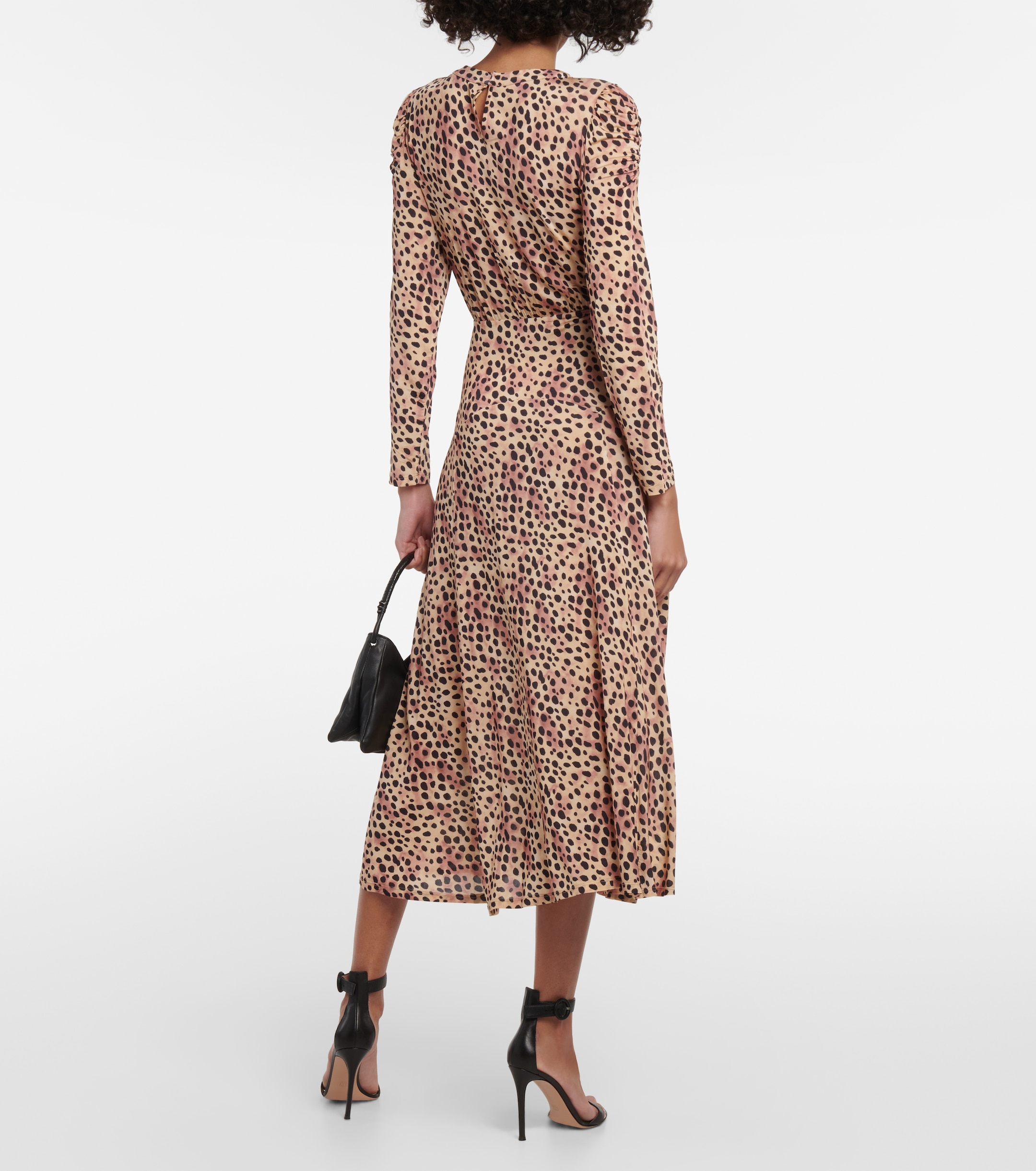 RIXO Cerise leopard-print midi dress thumbnail