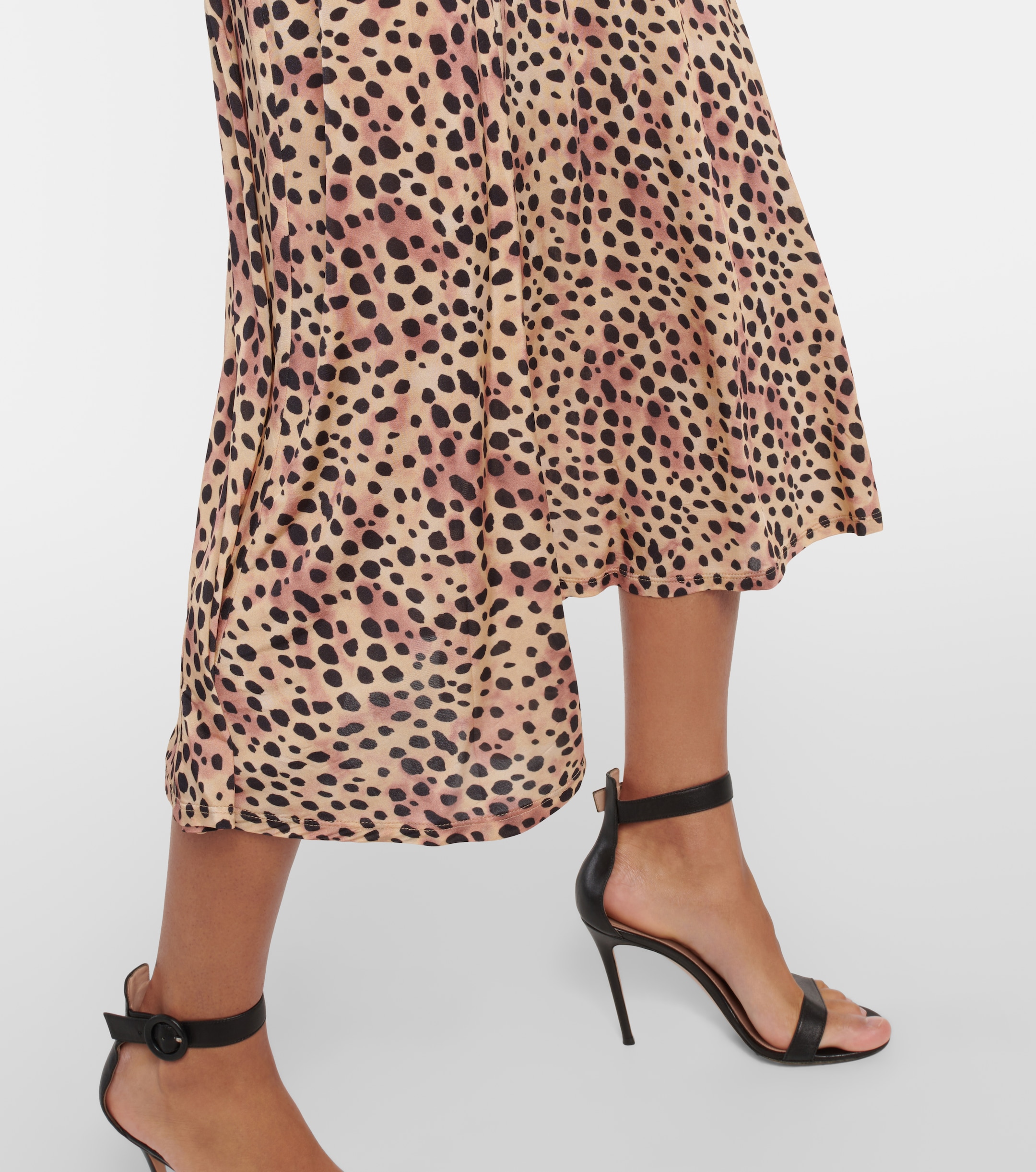 RIXO Cerise leopard-print midi dress thumbnail
