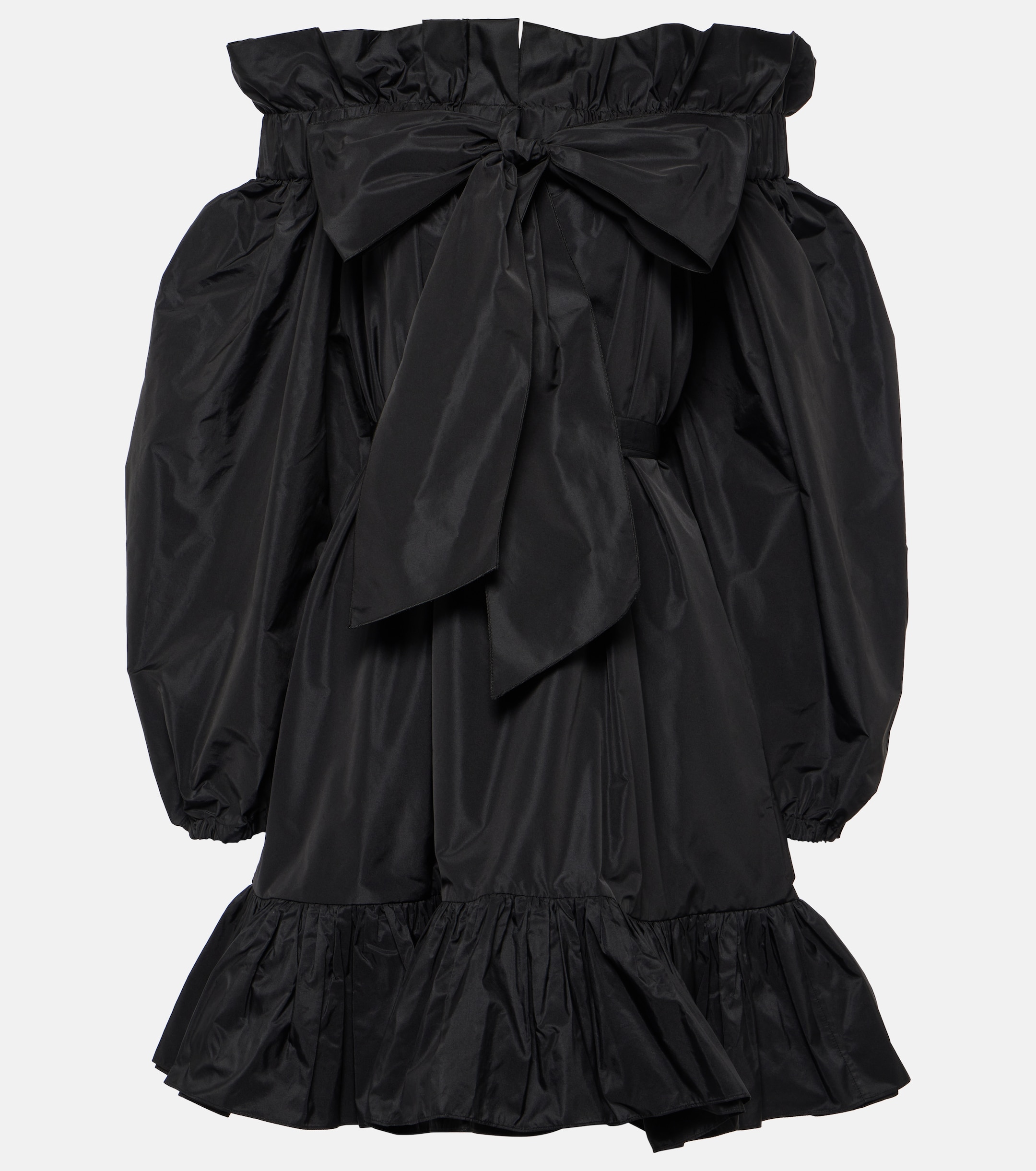 Patou Bow-detail ruffled faille minidress