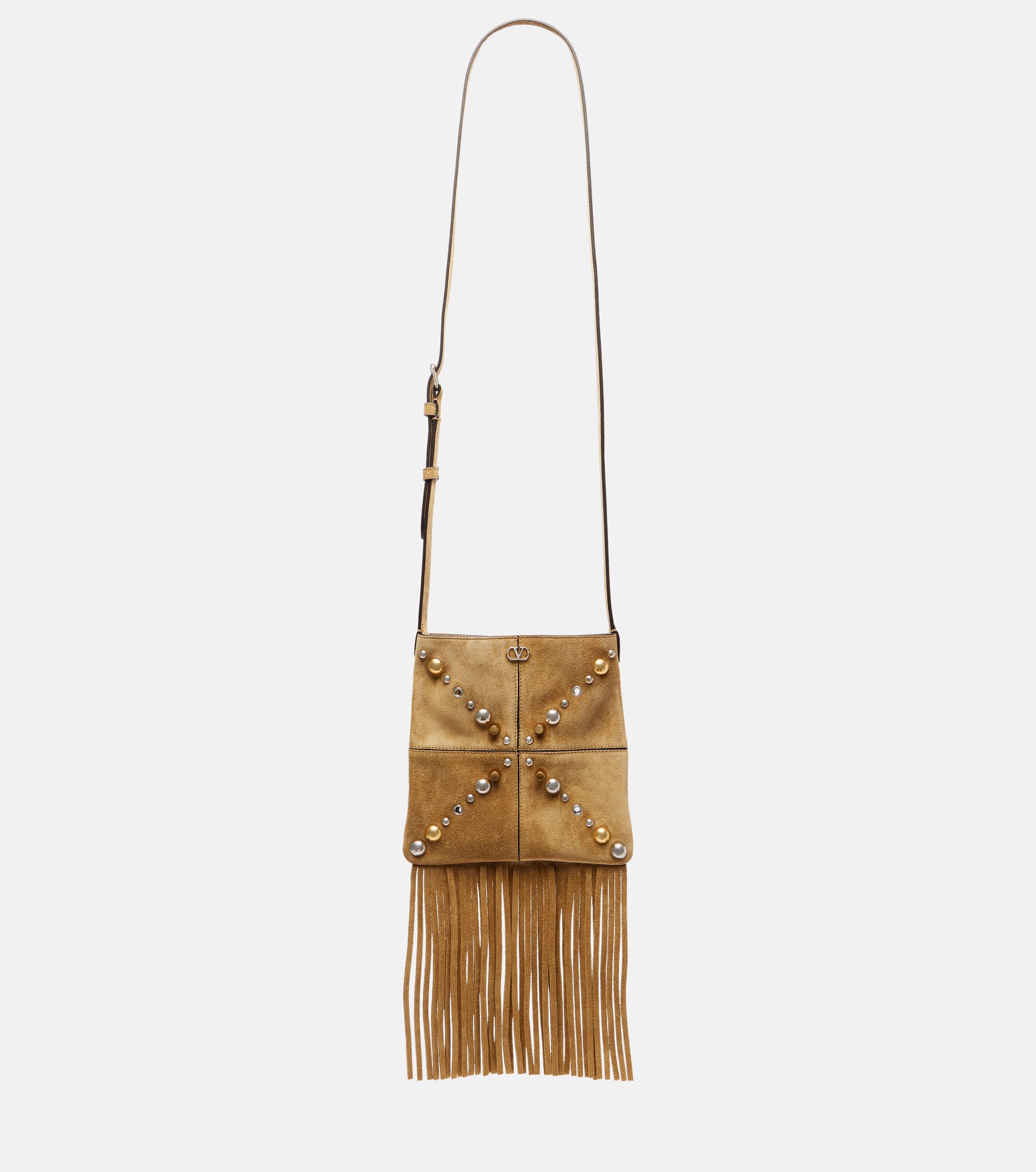Valentino Garavani Nellcôte Small fringed suede shoulder bag
