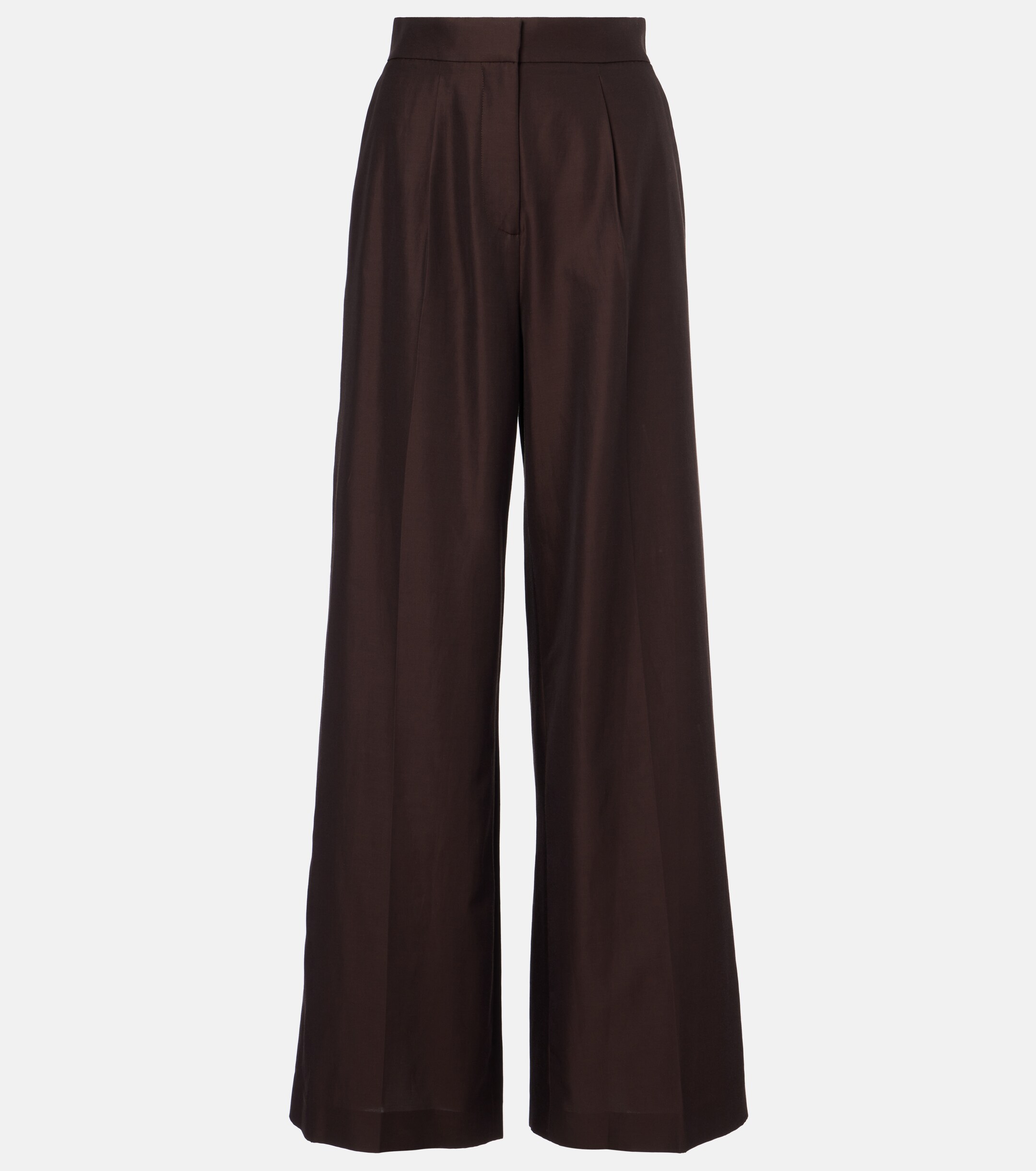JOSEPH Alanel silk and cotton wide-leg pants