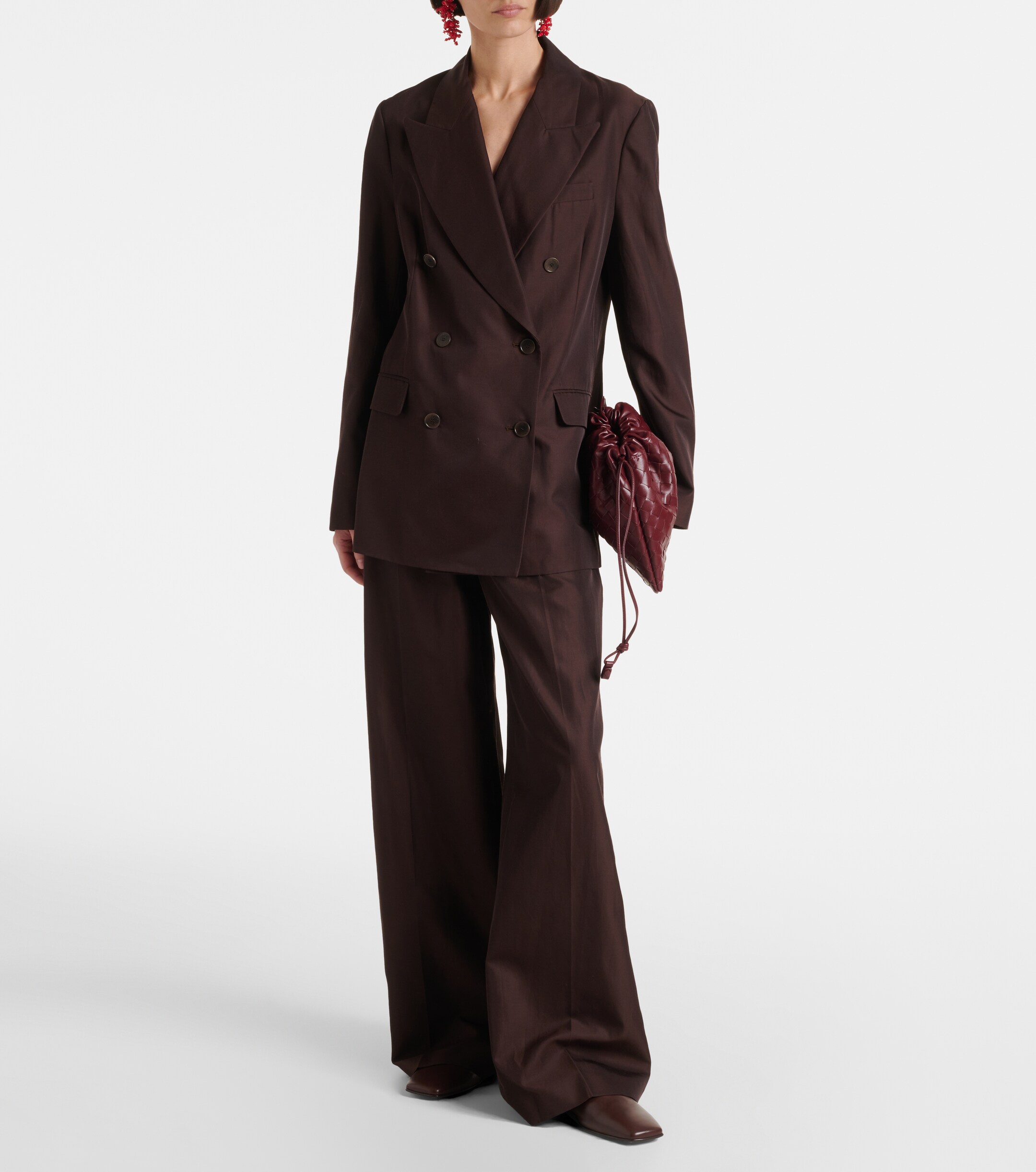 JOSEPH Alanel silk and cotton wide-leg pants