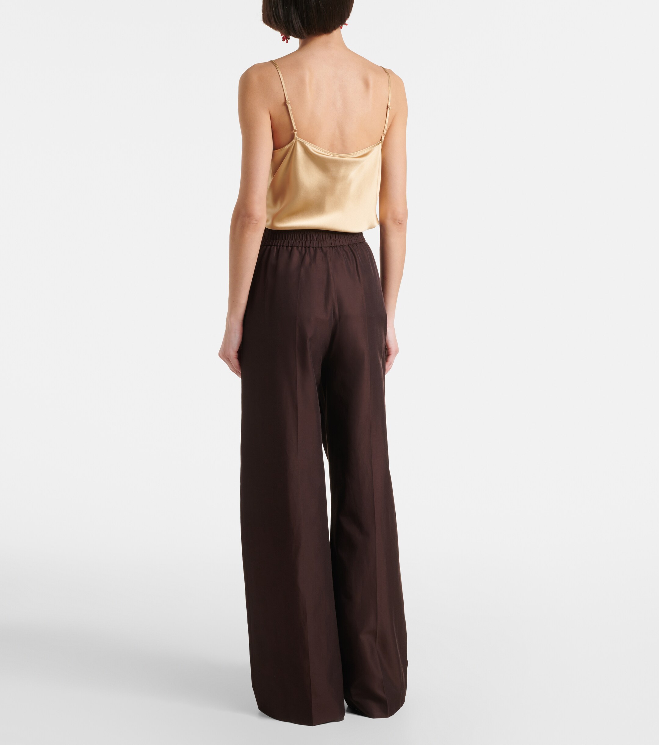 JOSEPH Alanel silk and cotton wide-leg pants