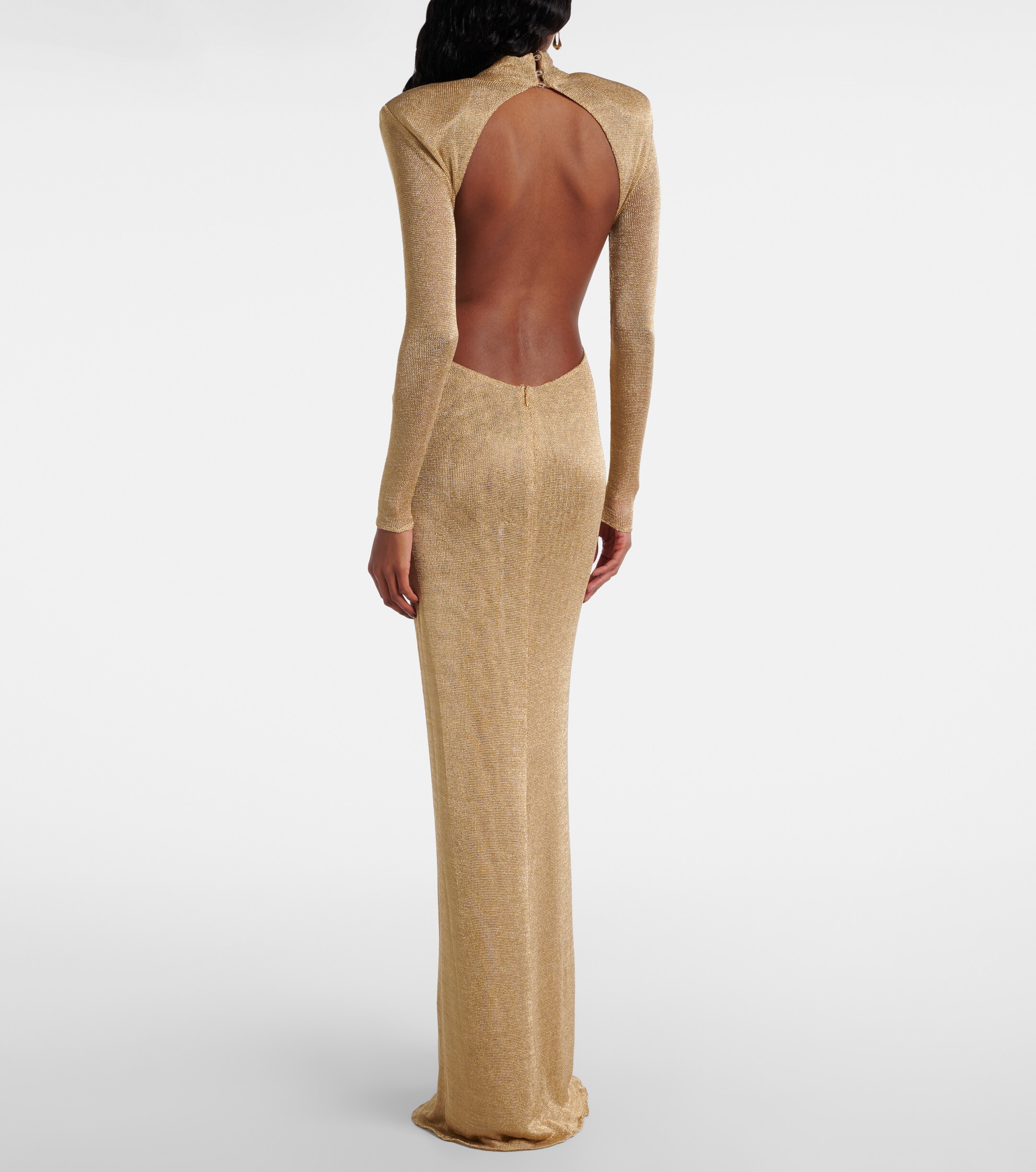 The New Arrivals Ilkyaz Ozel Donyale knitted lamé gown