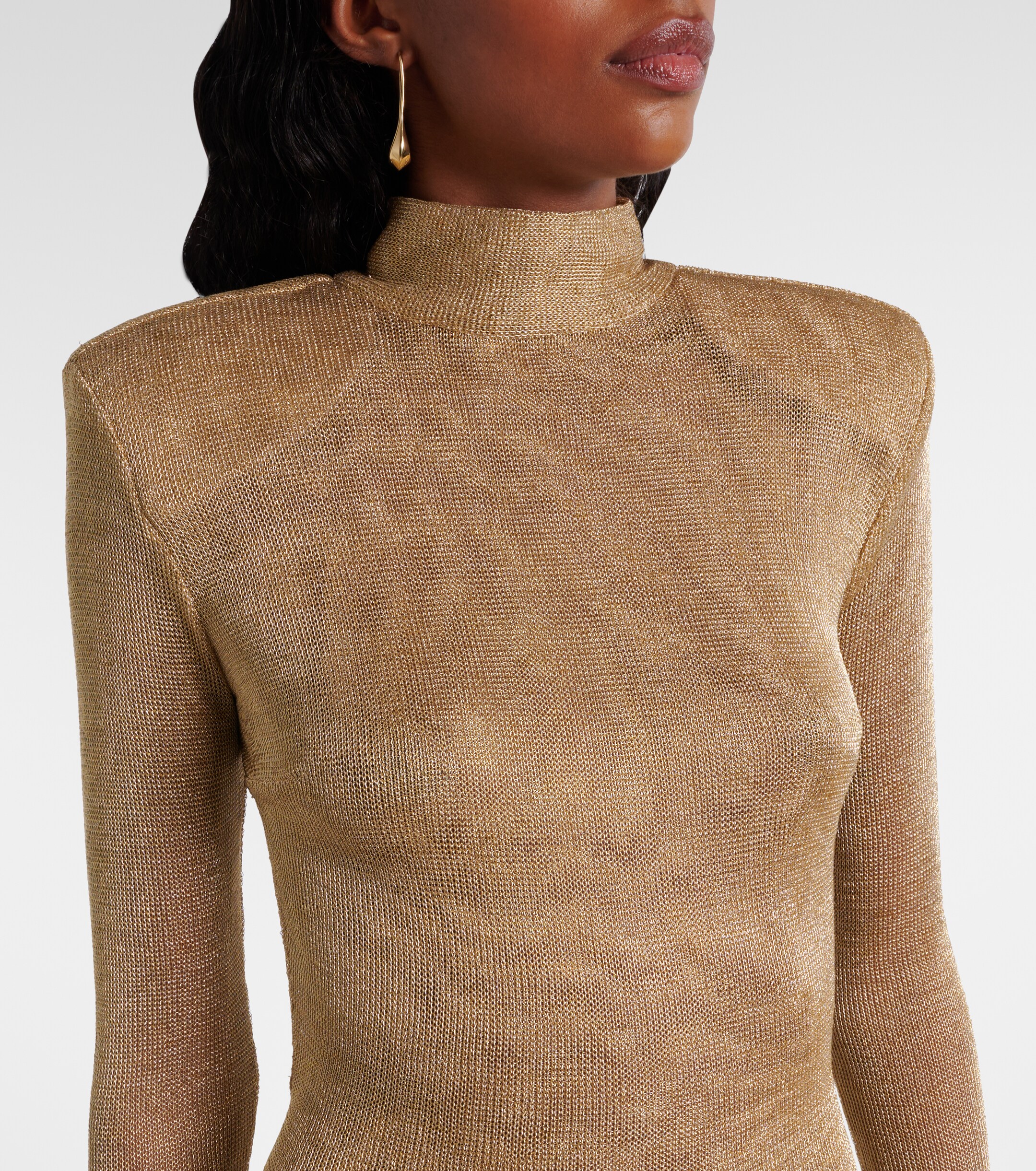 The New Arrivals Ilkyaz Ozel Donyale knitted lamé gown
