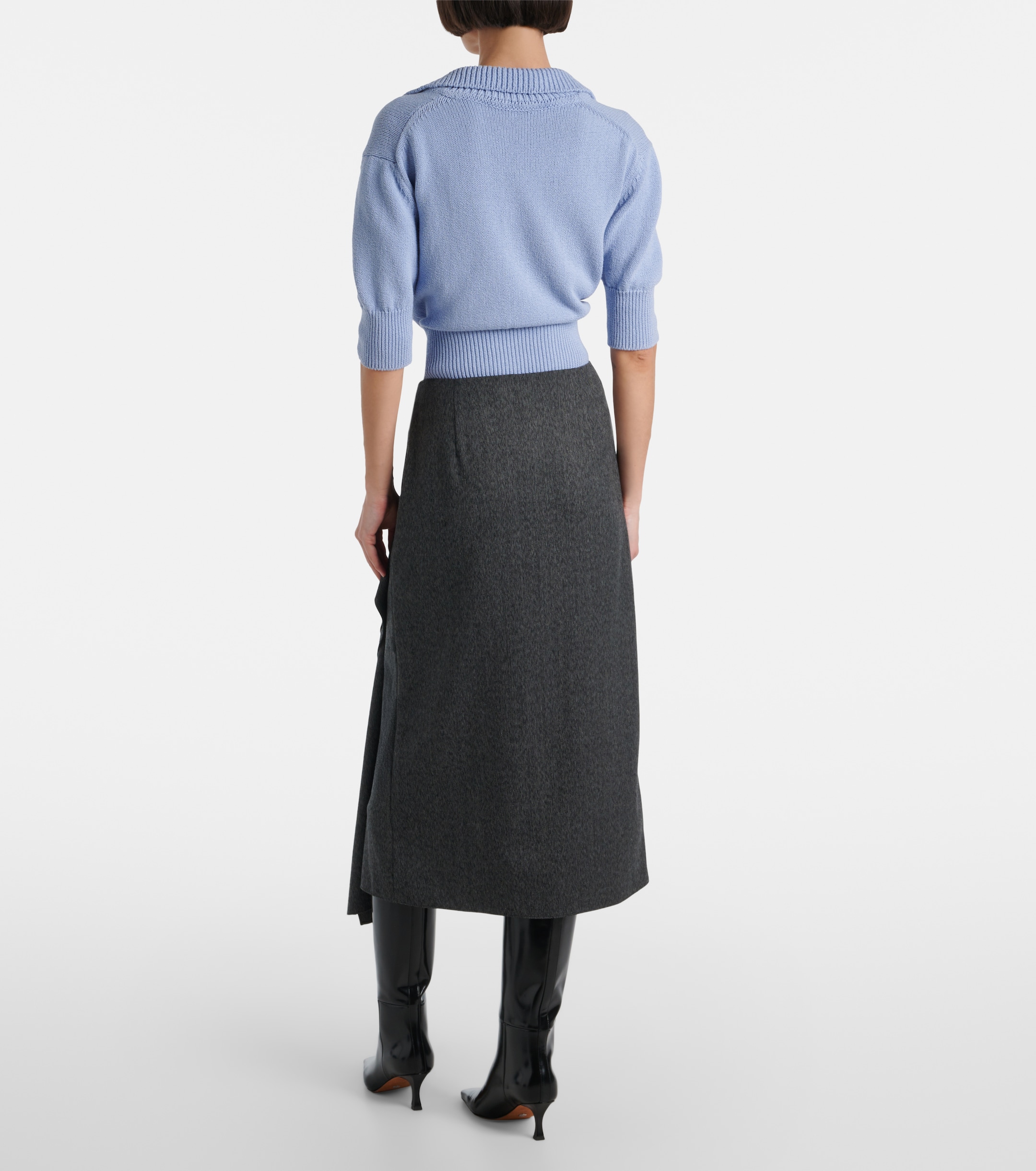 Proenza Schouler Amery draped midi skirt thumbnail