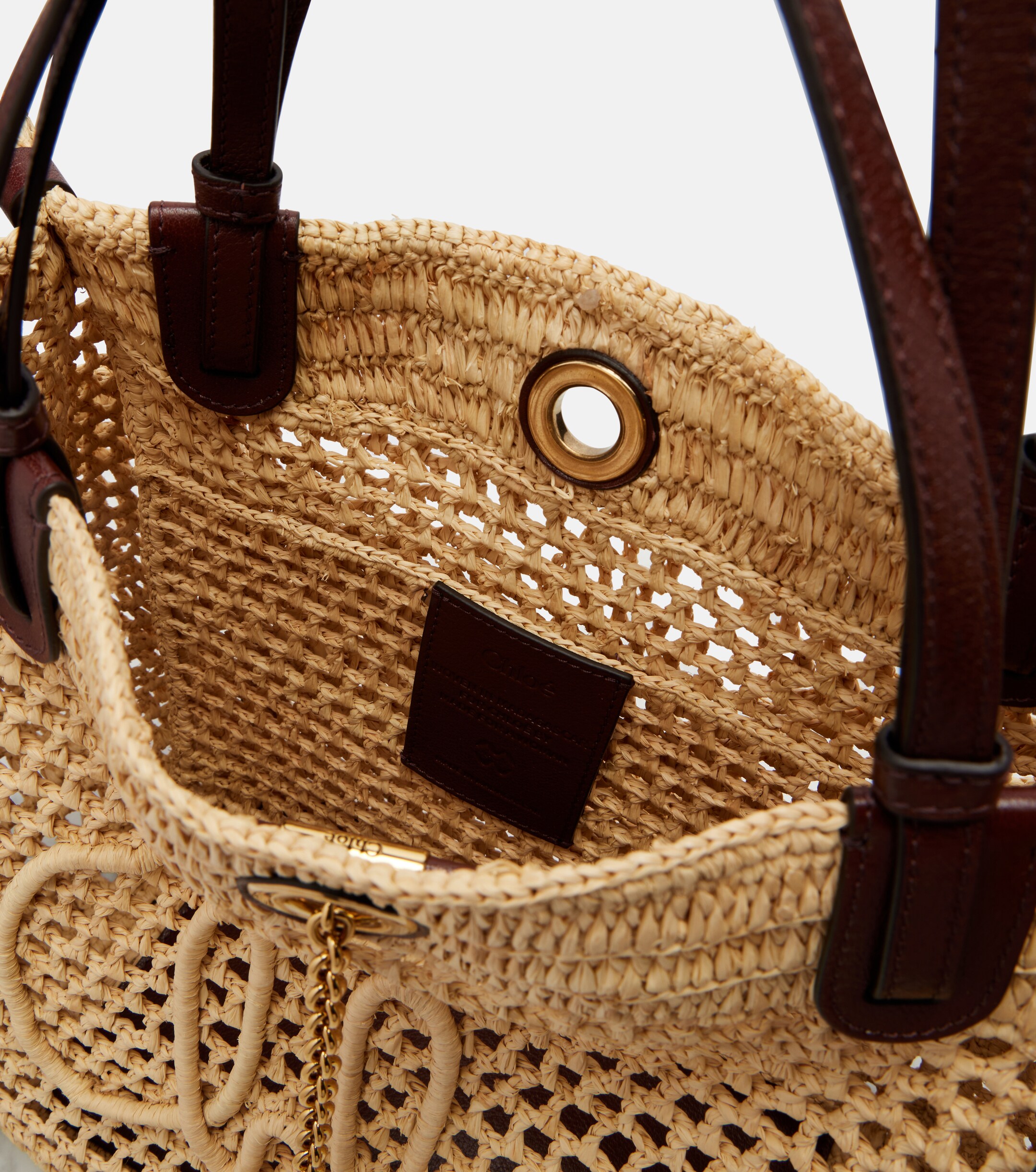 Chloé Chloé Iconic raffia shoulder bag