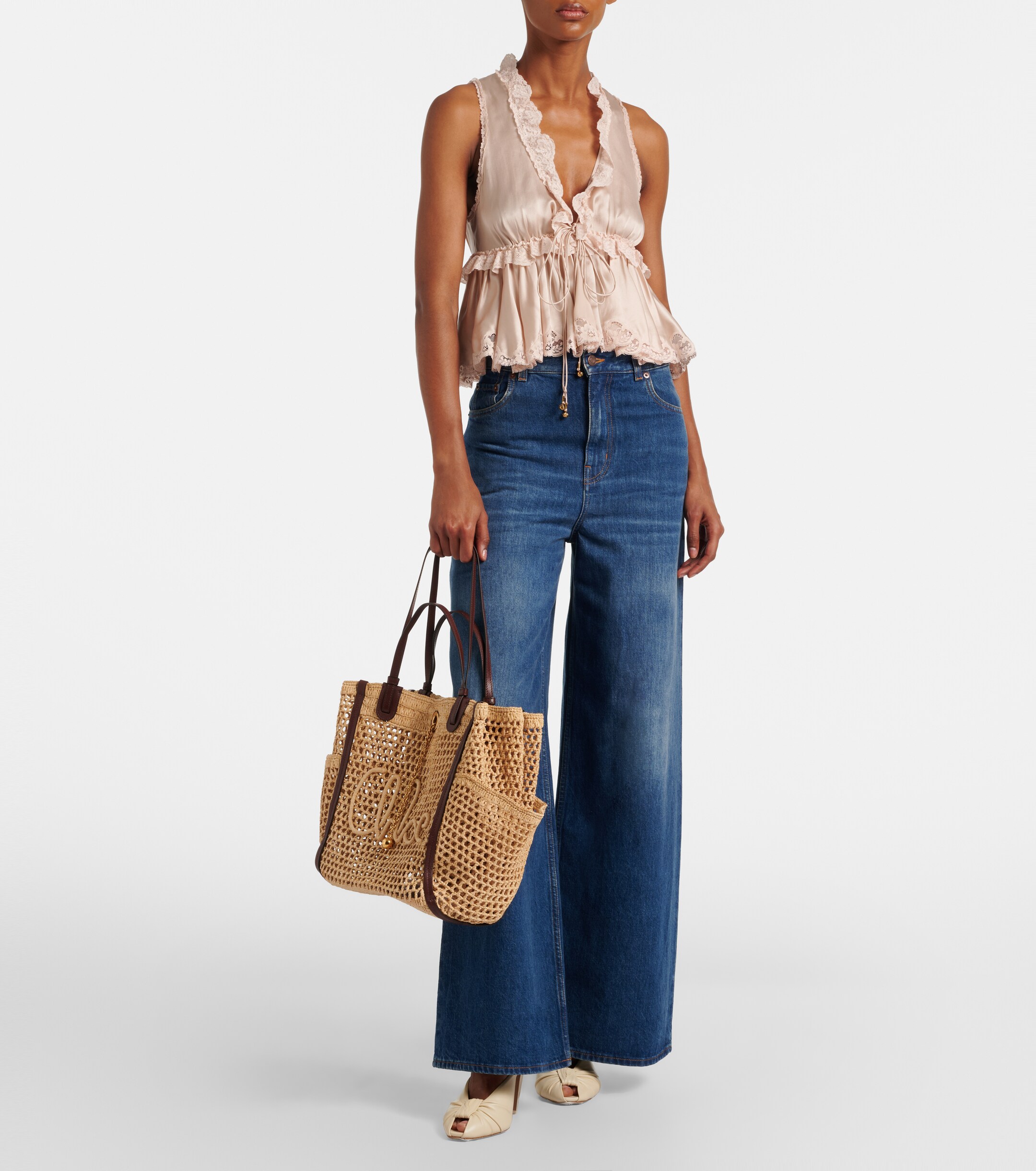 Chloé Chloé Iconic raffia shoulder bag