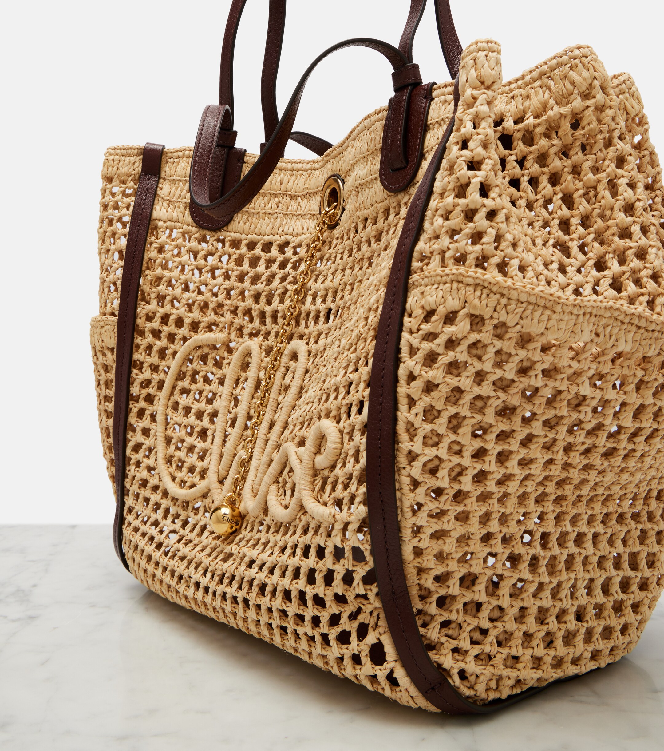 Chloé Chloé Iconic raffia shoulder bag