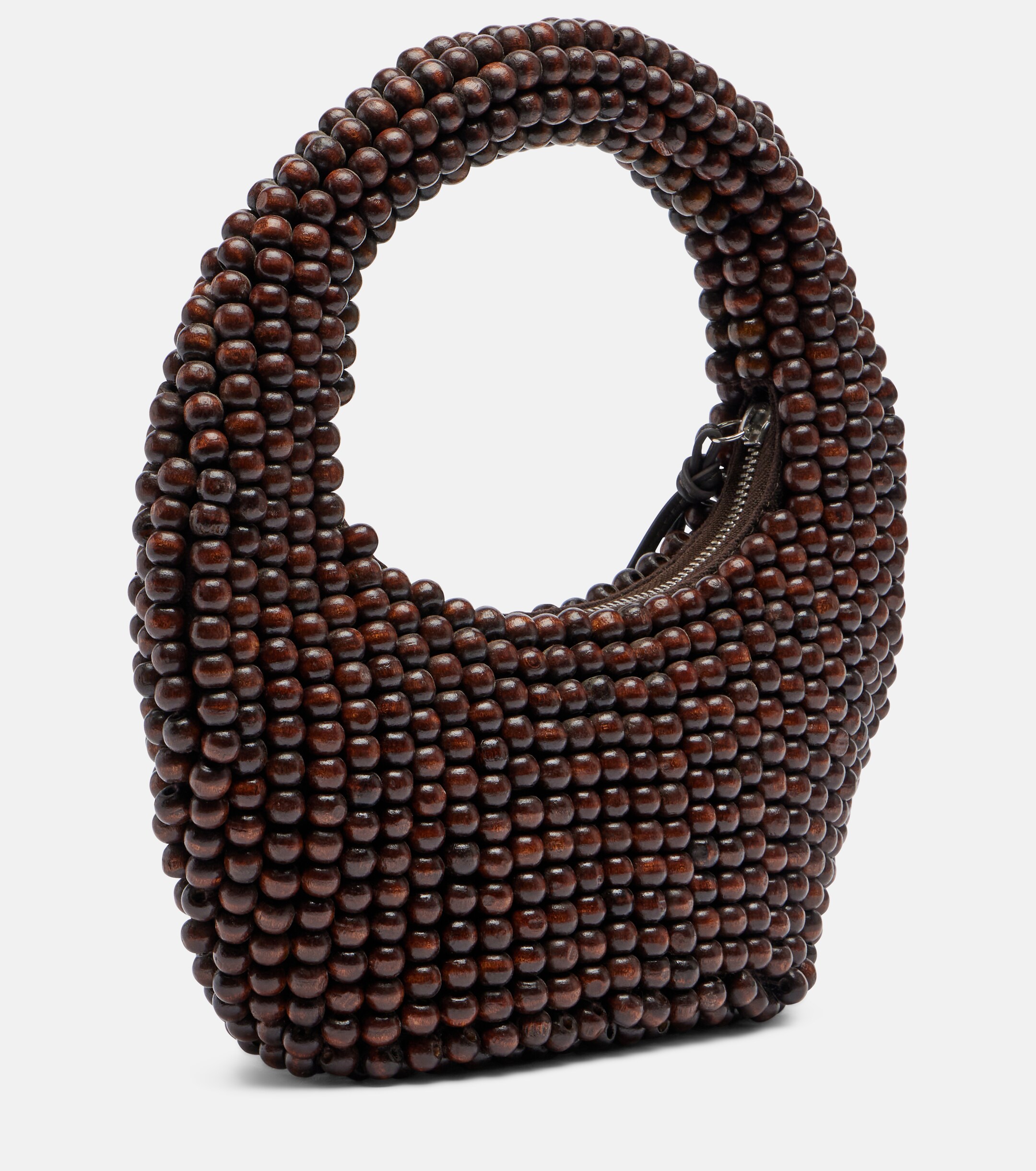 Staud Reef Small beaded leather-trimmed top-handle bag