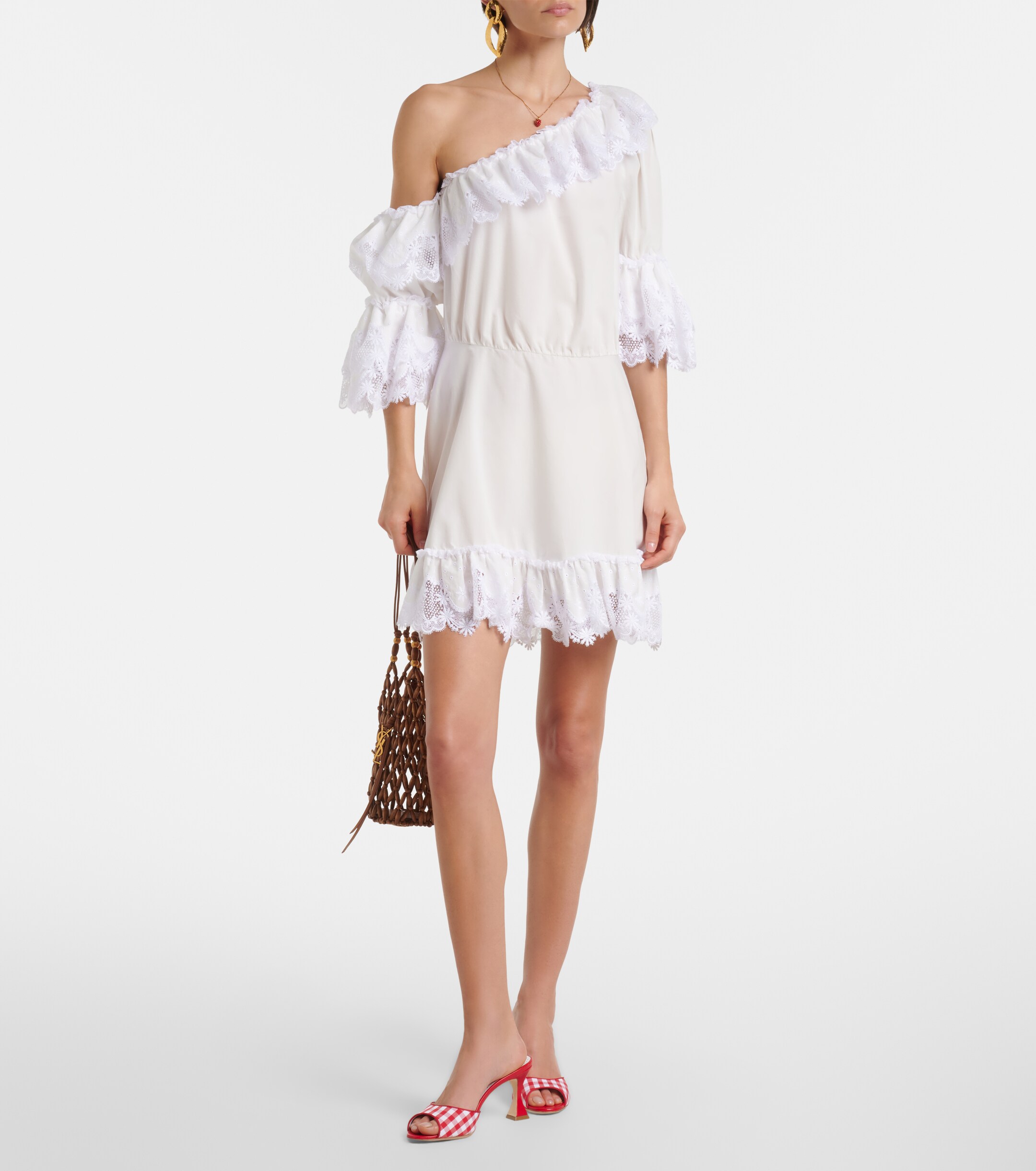 MANOLO BLAHNIK Manolo Blahnik Jadara leather-trimmed gingham mules