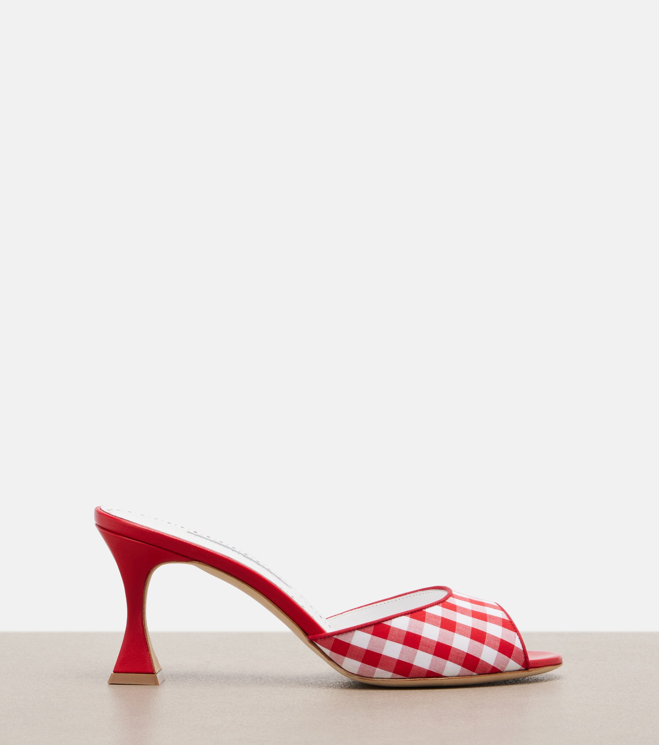 MANOLO BLAHNIK Manolo Blahnik Jadara leather-trimmed gingham mules