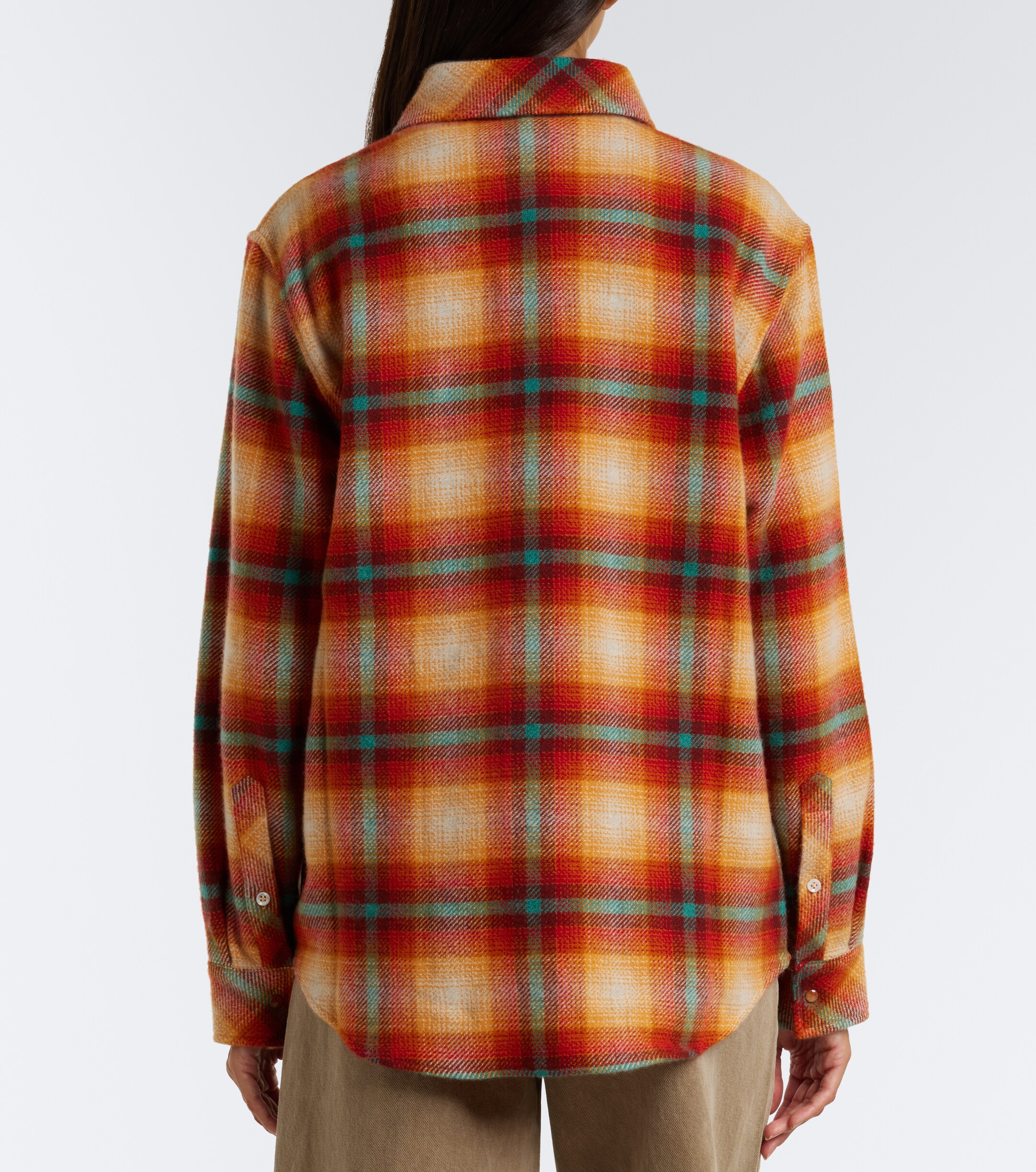 God's True Cashmere God's True Cashmere Red Sun Shadow plaid cashmere shirt