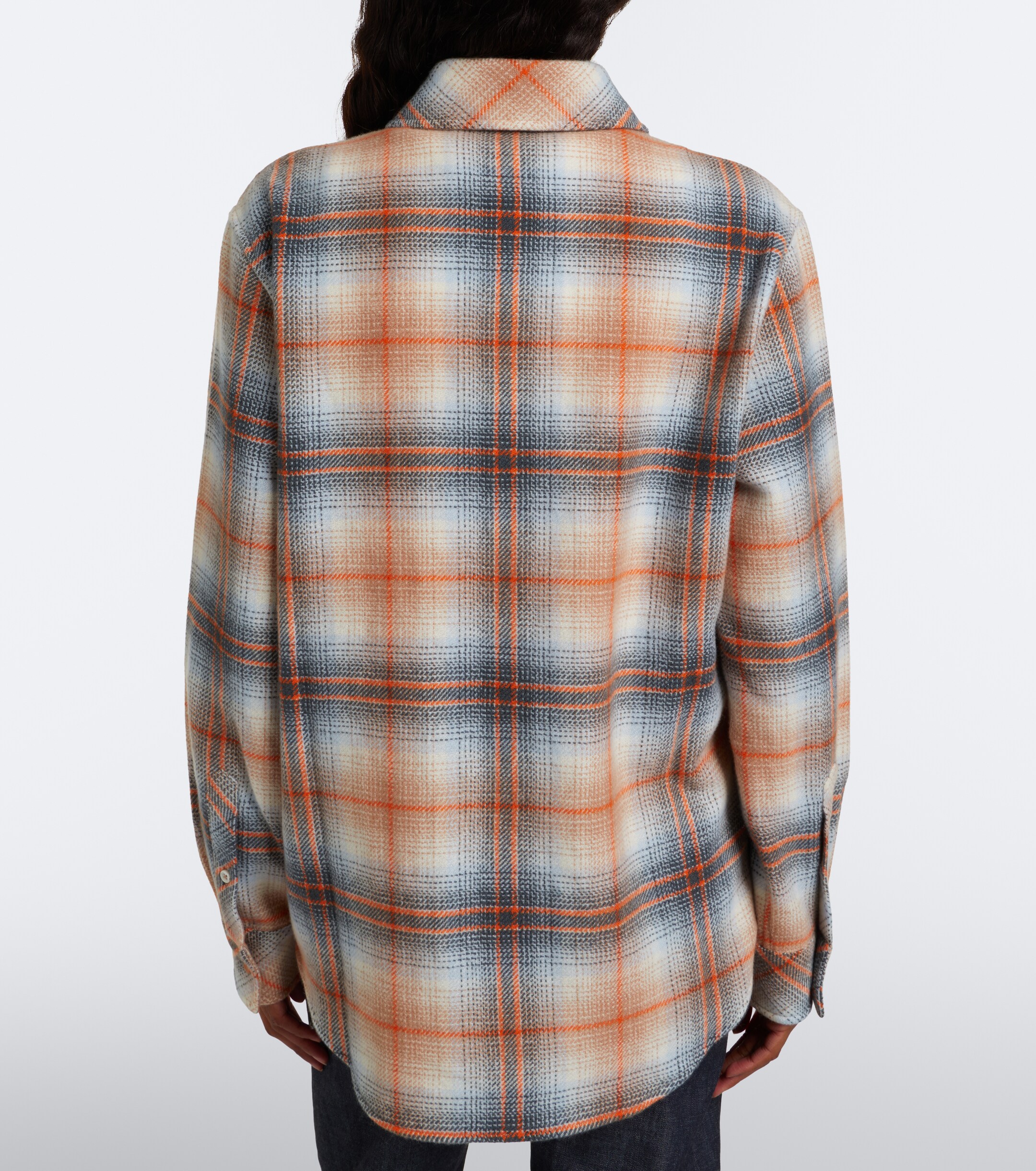 God's True Cashmere God's True Cashmere Ironwood plaid cashmere shirt with carnelians