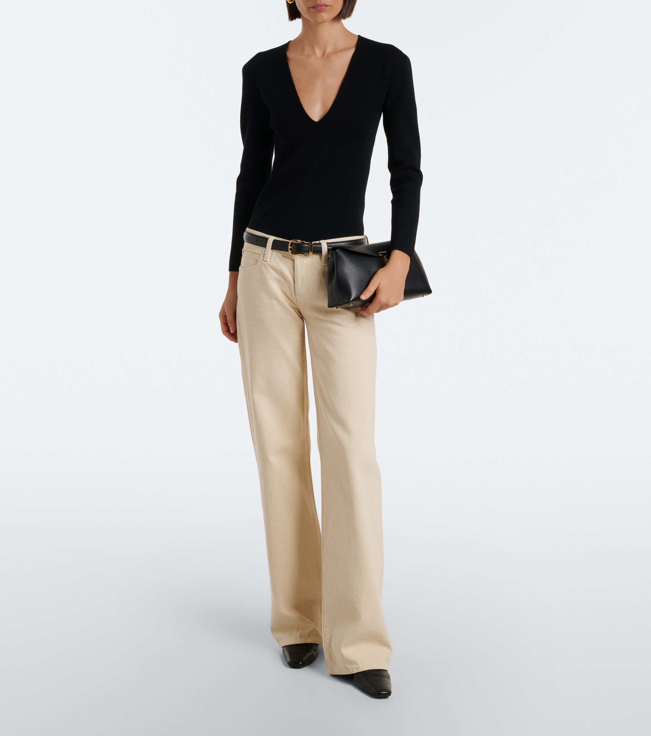 FRAME Frame Gray wide-leg jeans