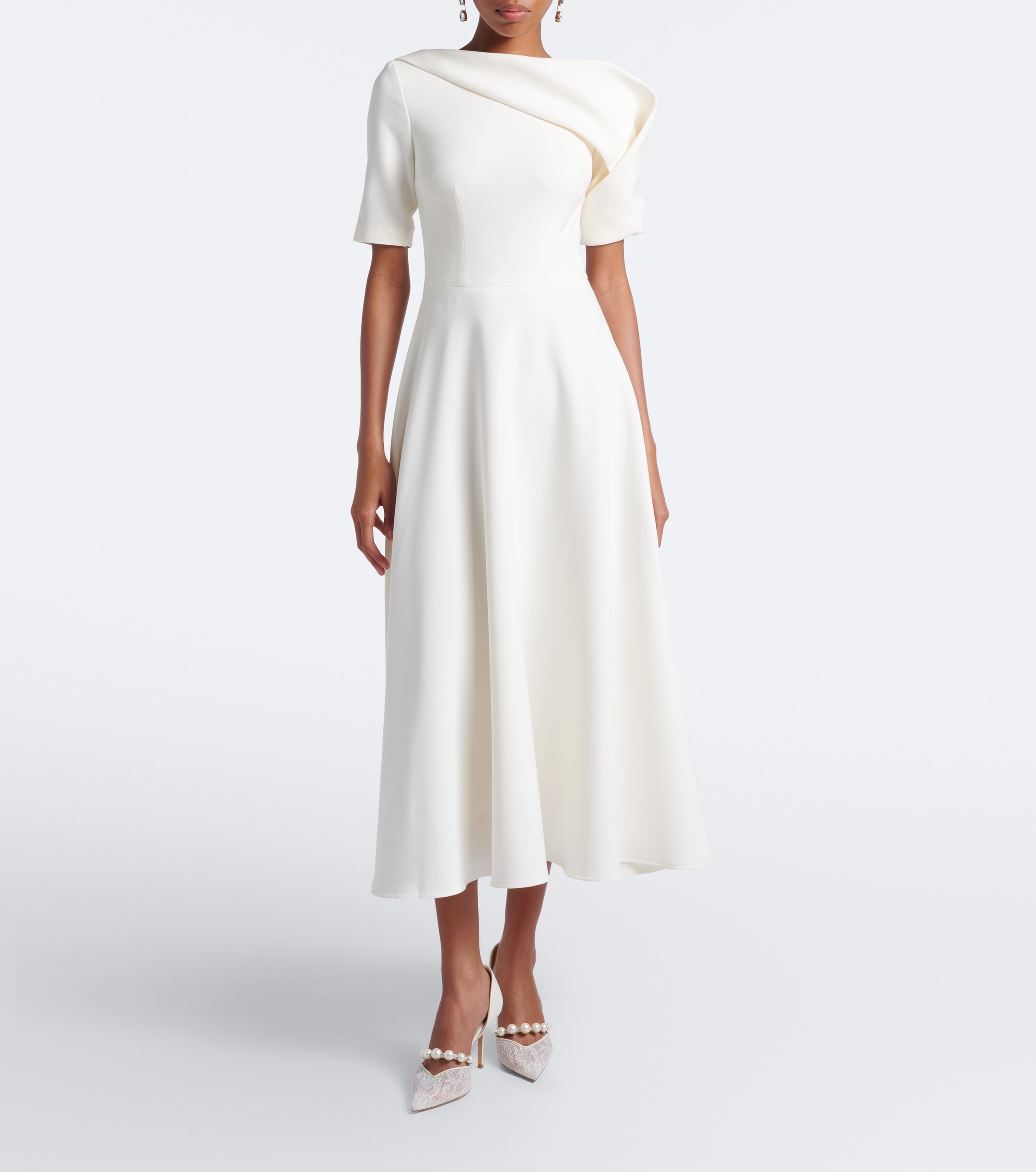 Safiyaa Safiyaa Bridal Melinda belted crêpe midi dress