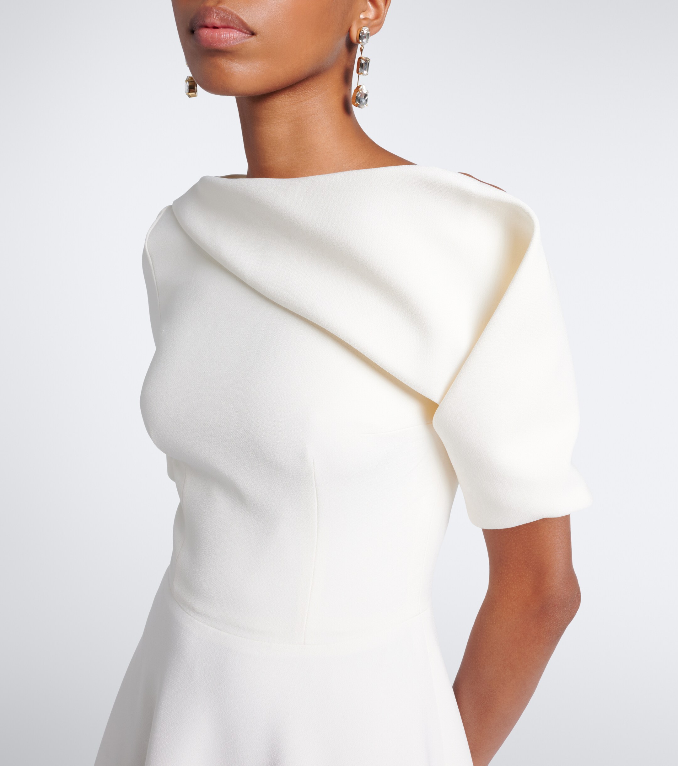Safiyaa Safiyaa Bridal Melinda belted crêpe midi dress