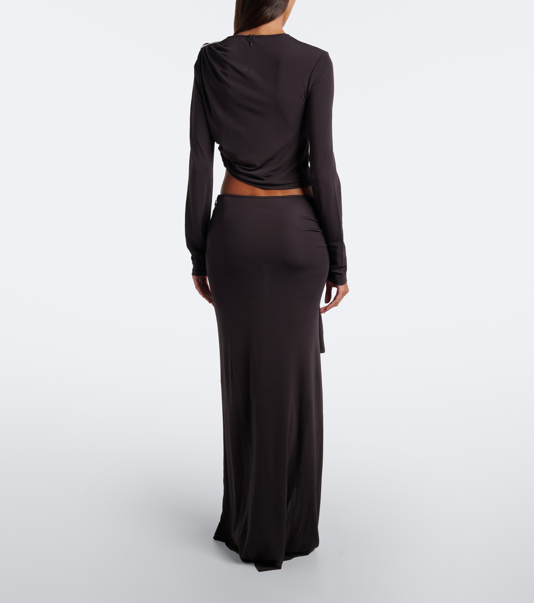 Christopher Esber Christopher Esber Orica Crystal gathered jersey maxi skirt