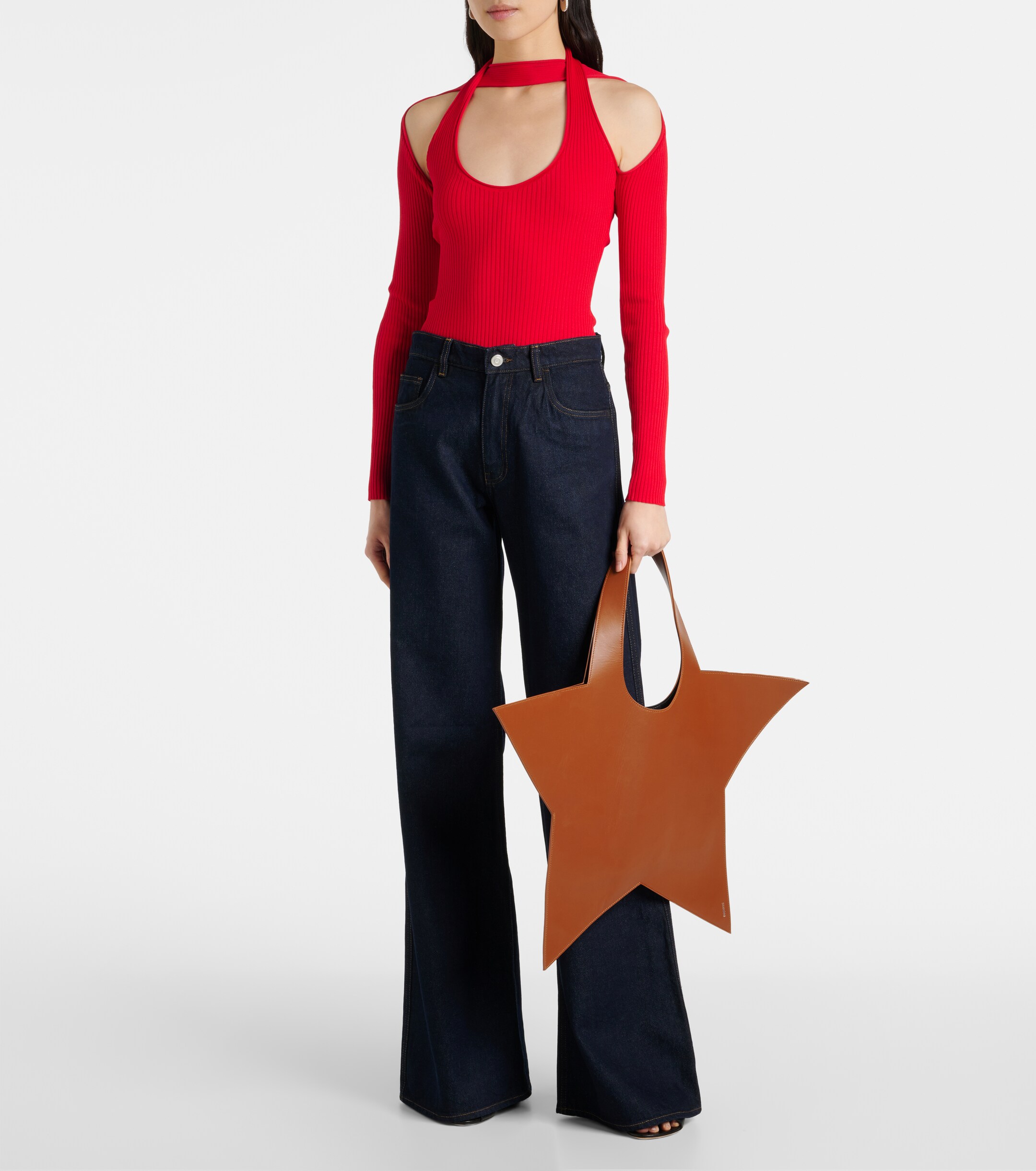 Coperni Star leather tote bag