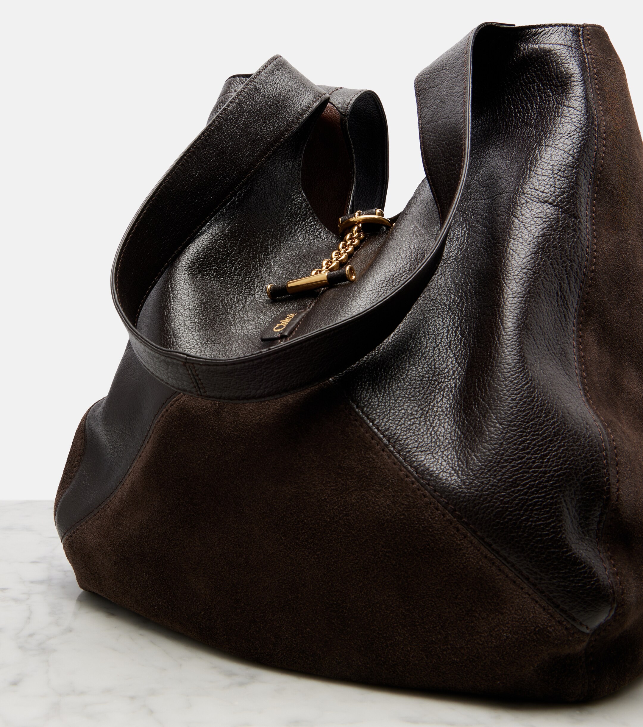 Chloé Chloé Balloon Medium leather and suede shopper
