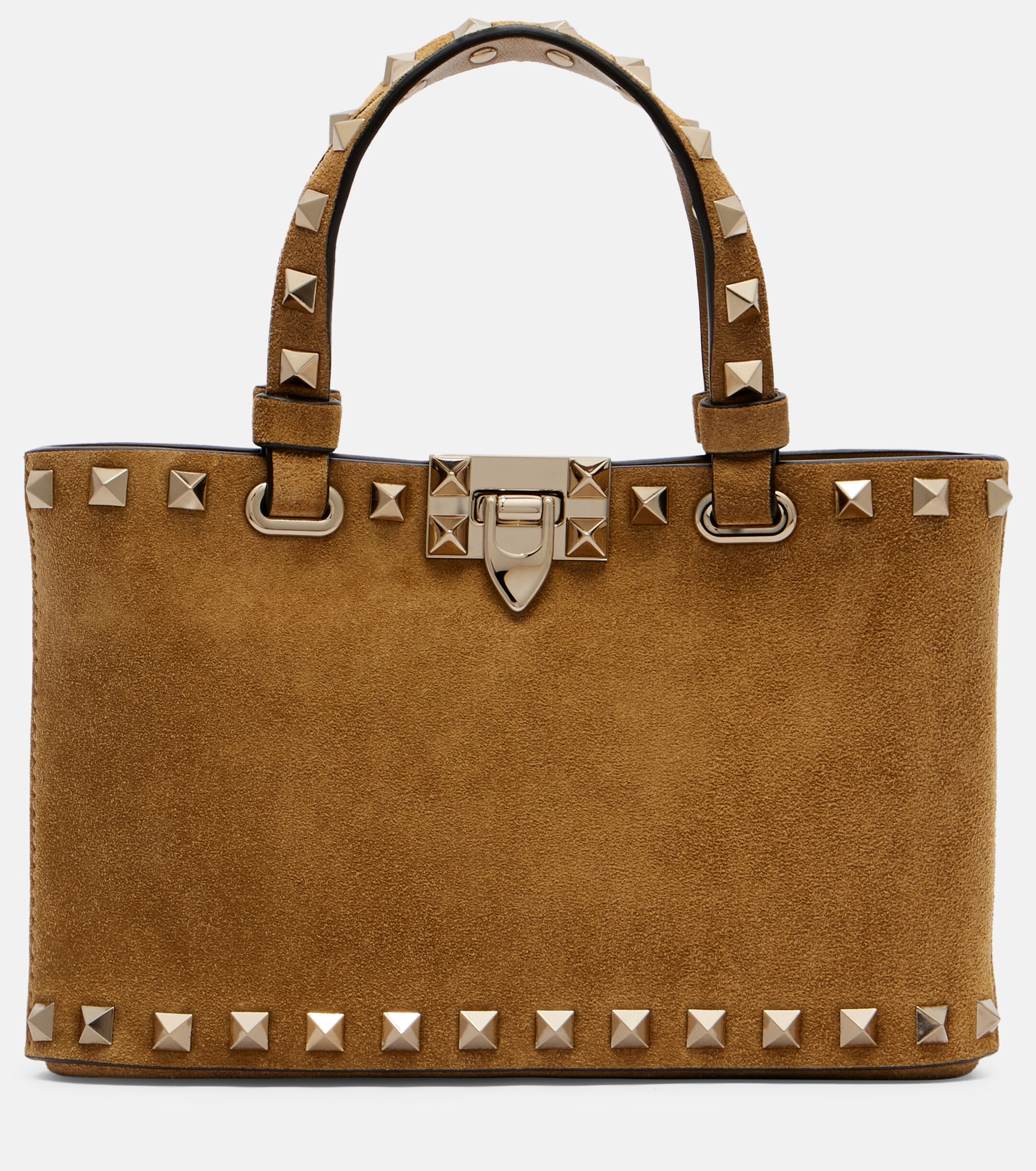 Valentino Garavani Rockstud Mini suede top-handle bag