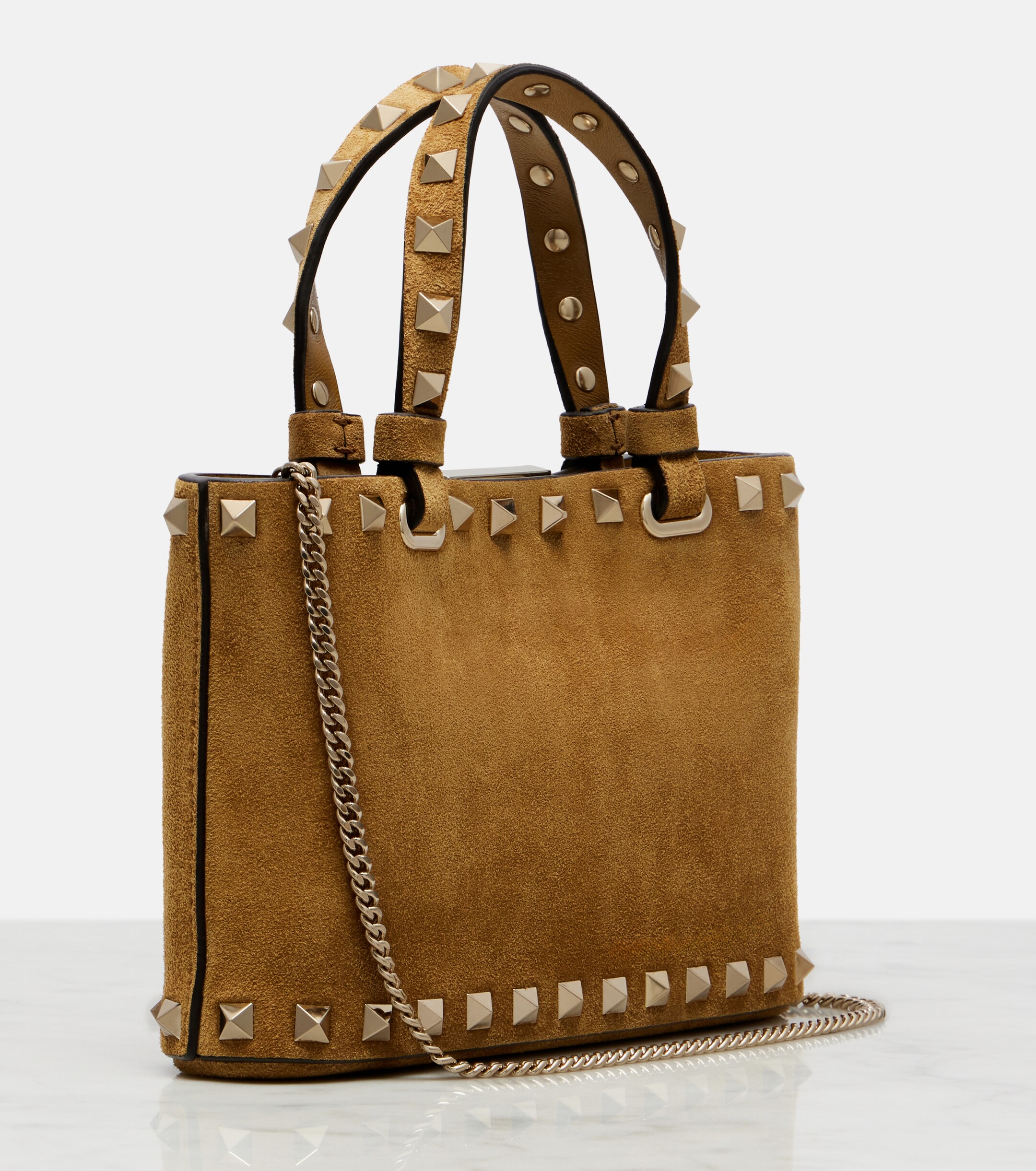 Valentino Garavani Rockstud Mini suede top-handle bag thumbnail