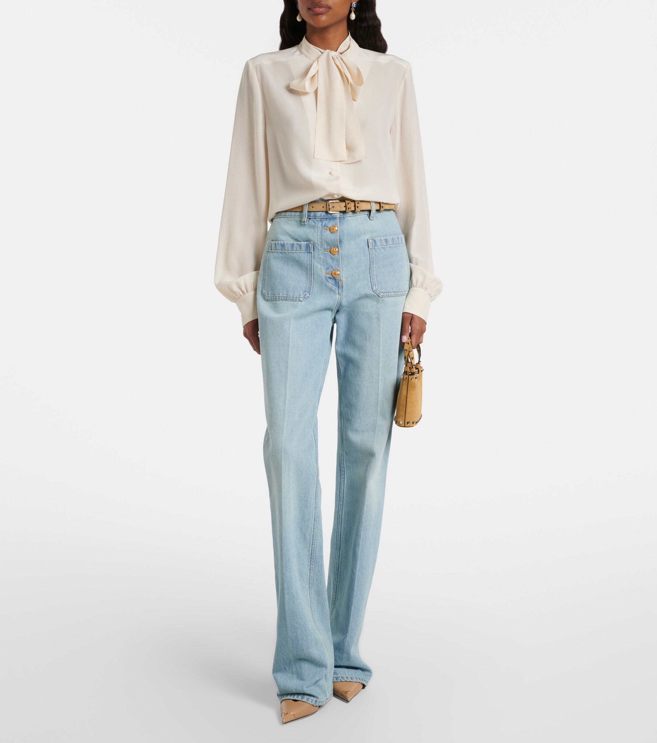 Valentino Garavani Rockstud Mini suede top-handle bag thumbnail