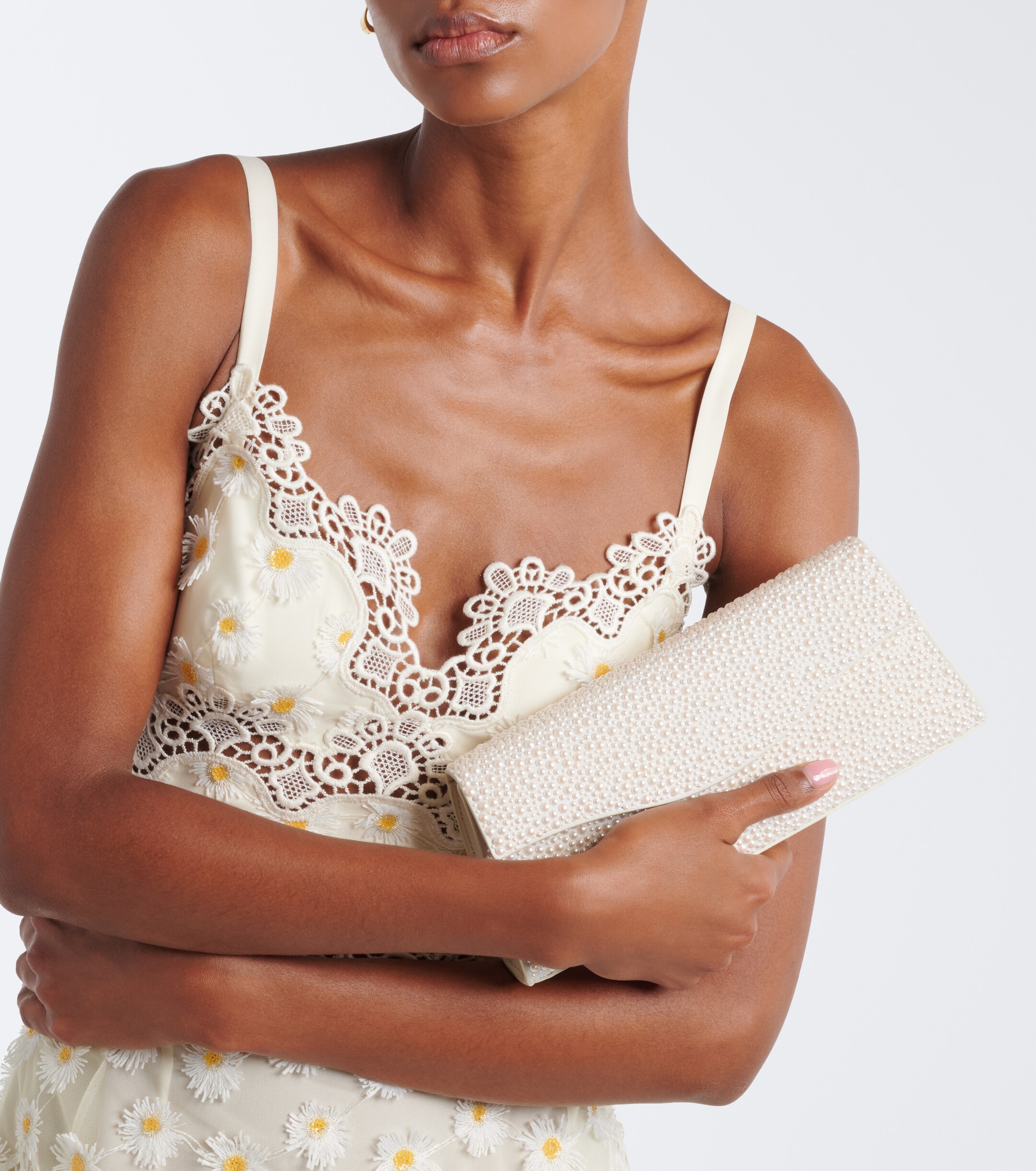 Elie Saab The Midnight embellished suede clutch