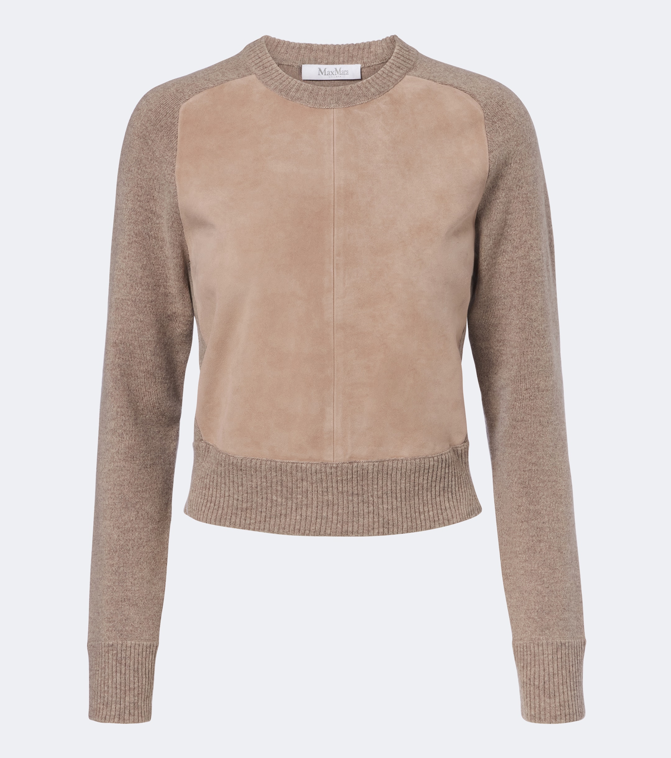 Max Mara Max Mara Leather-trimmed wool and cashmere sweater