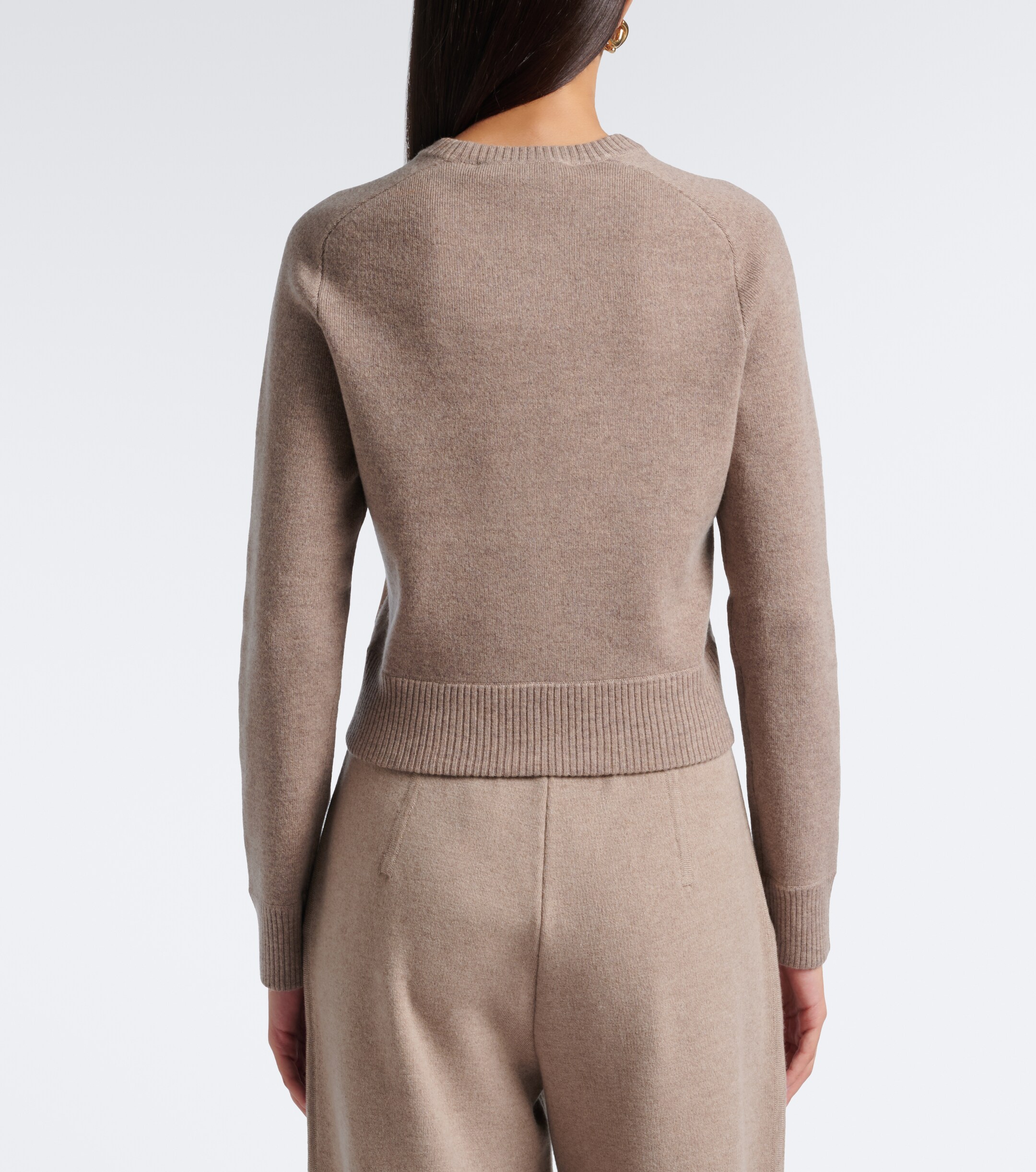 Max Mara Max Mara Leather-trimmed wool and cashmere sweater