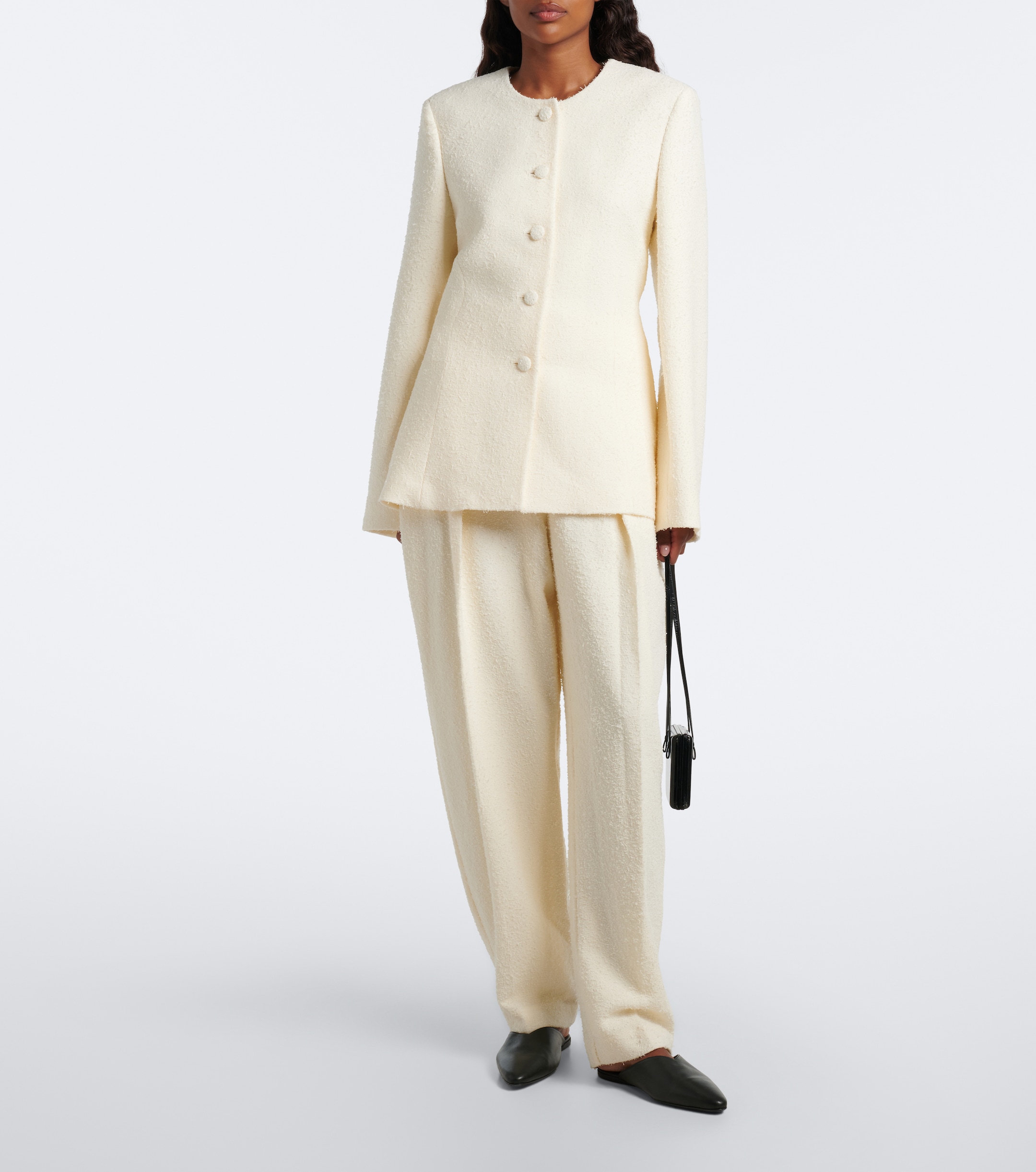 Róhe Róhe Wool-blend bouclé barrel-leg pants