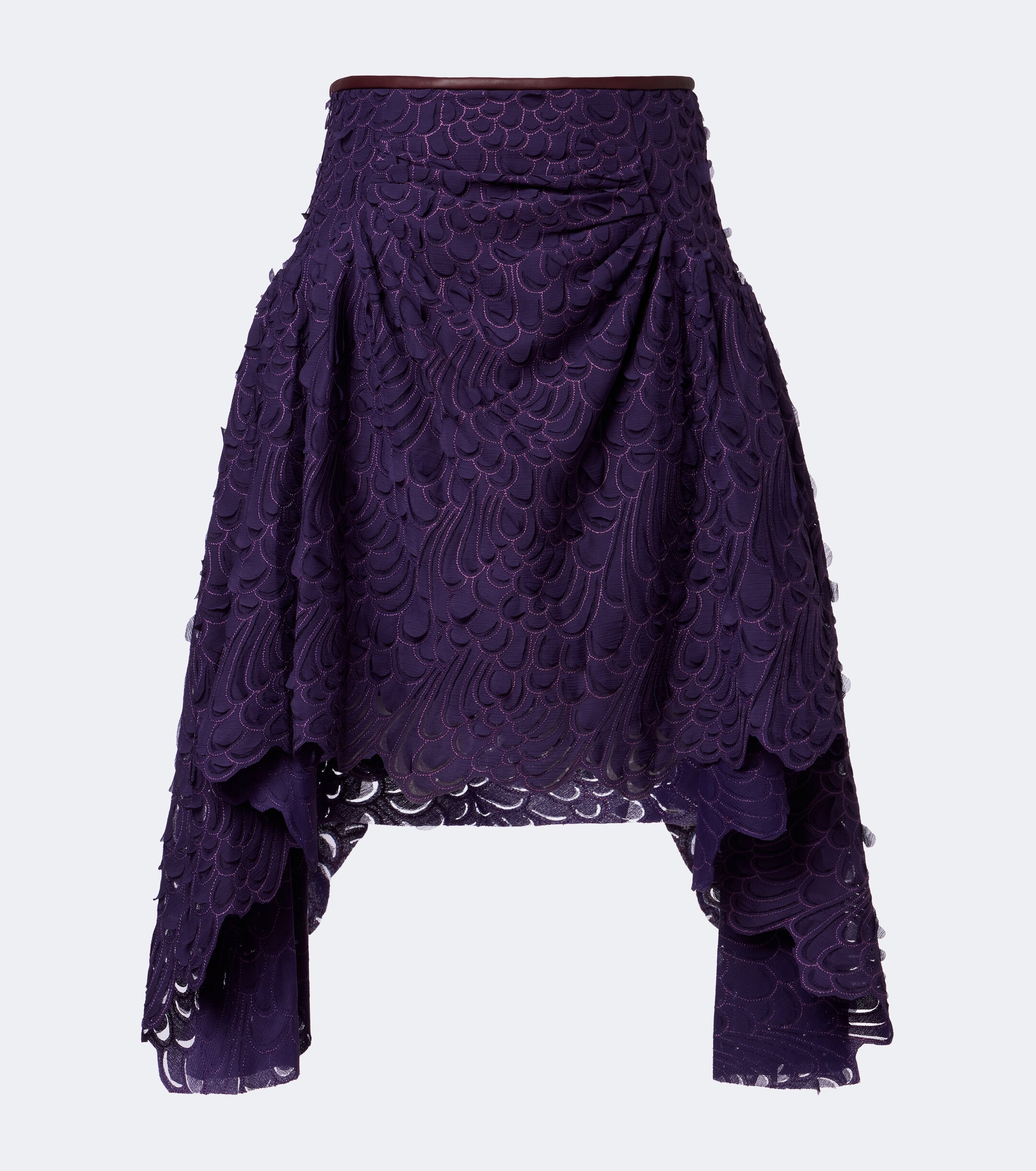 Jacques Wei Jacques Wei Ruched leather-trimmed miniskirt