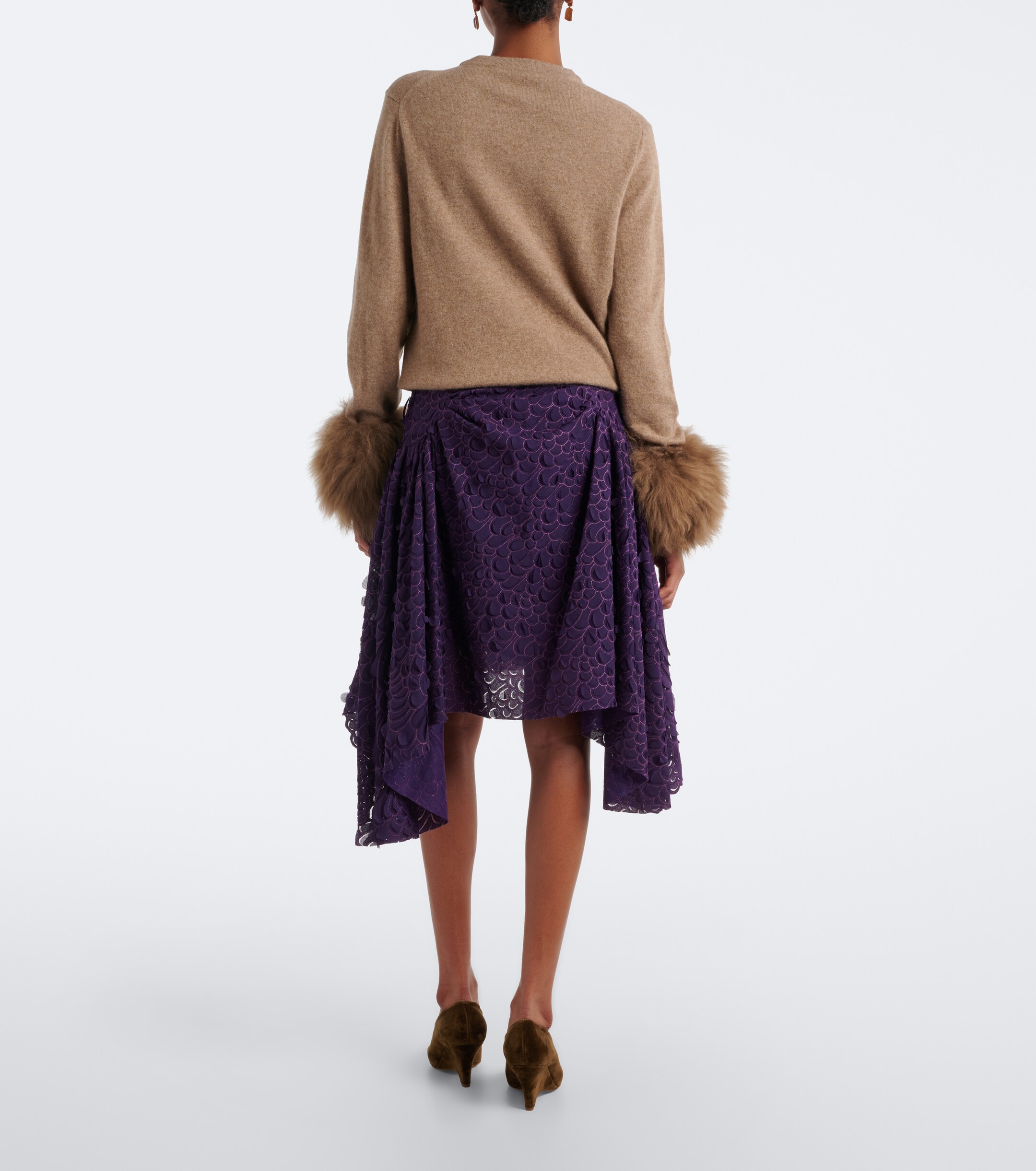 Jacques Wei Jacques Wei Ruched leather-trimmed miniskirt