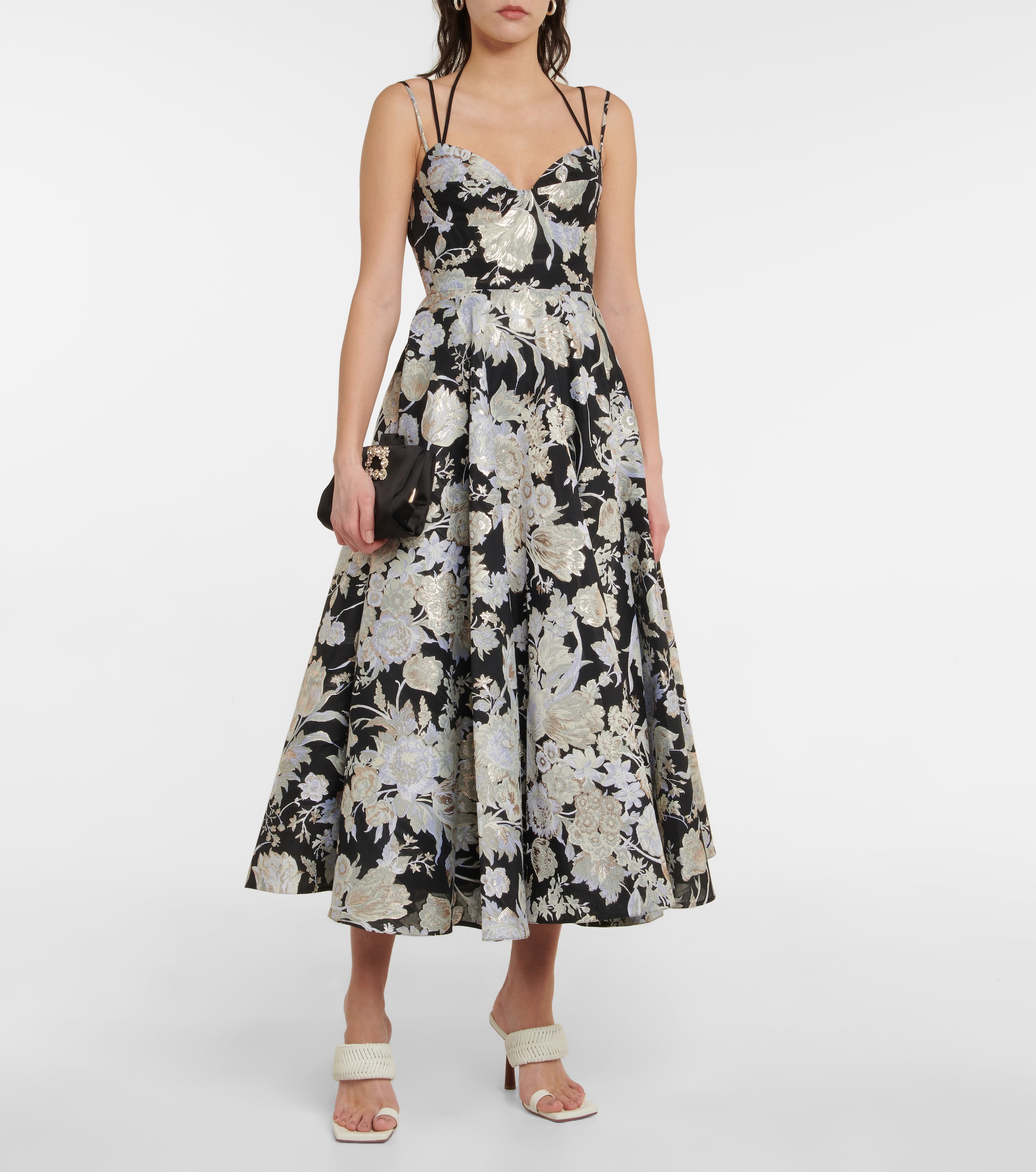 Erdem Rea jacquard fil coupé midi dress