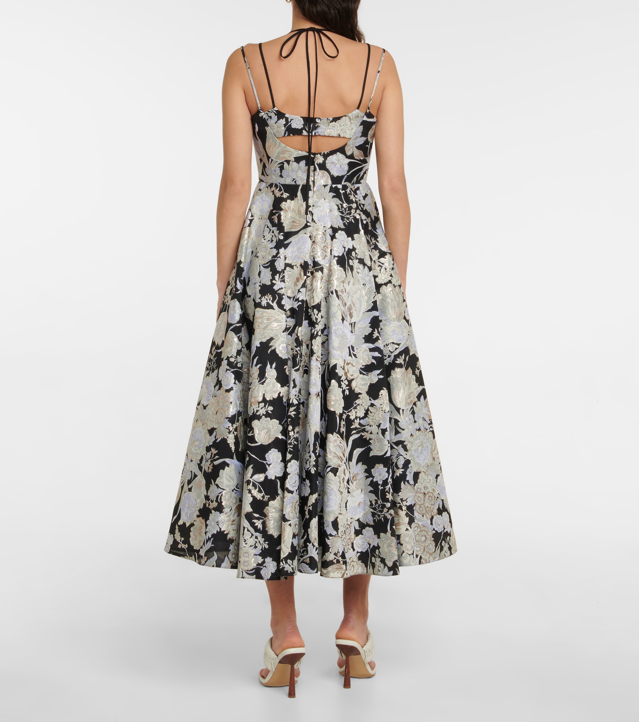 Erdem Rea jacquard fil coupé midi dress