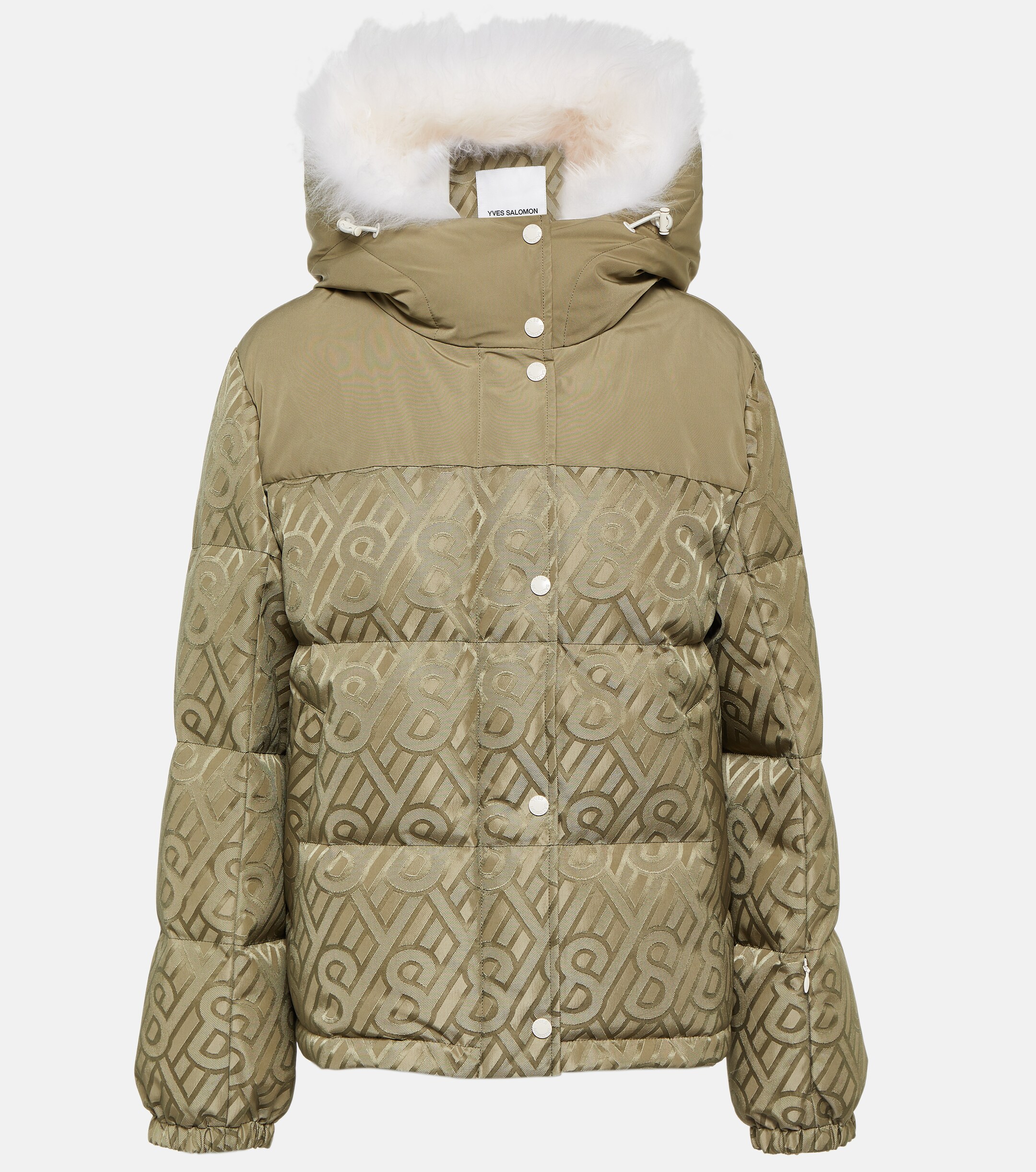 Yves Salomon Yves Salomon Logo shearling-trimmed down jacket